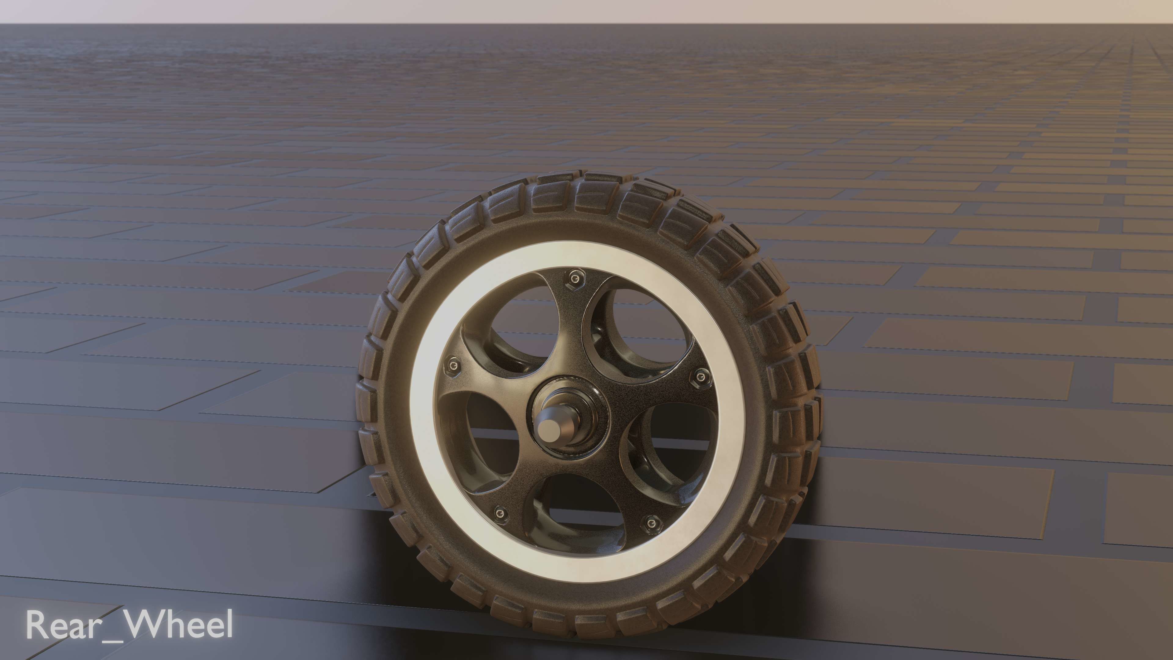E-Scooter Rear-Wheel with Procedural PBR Material 3D model_50