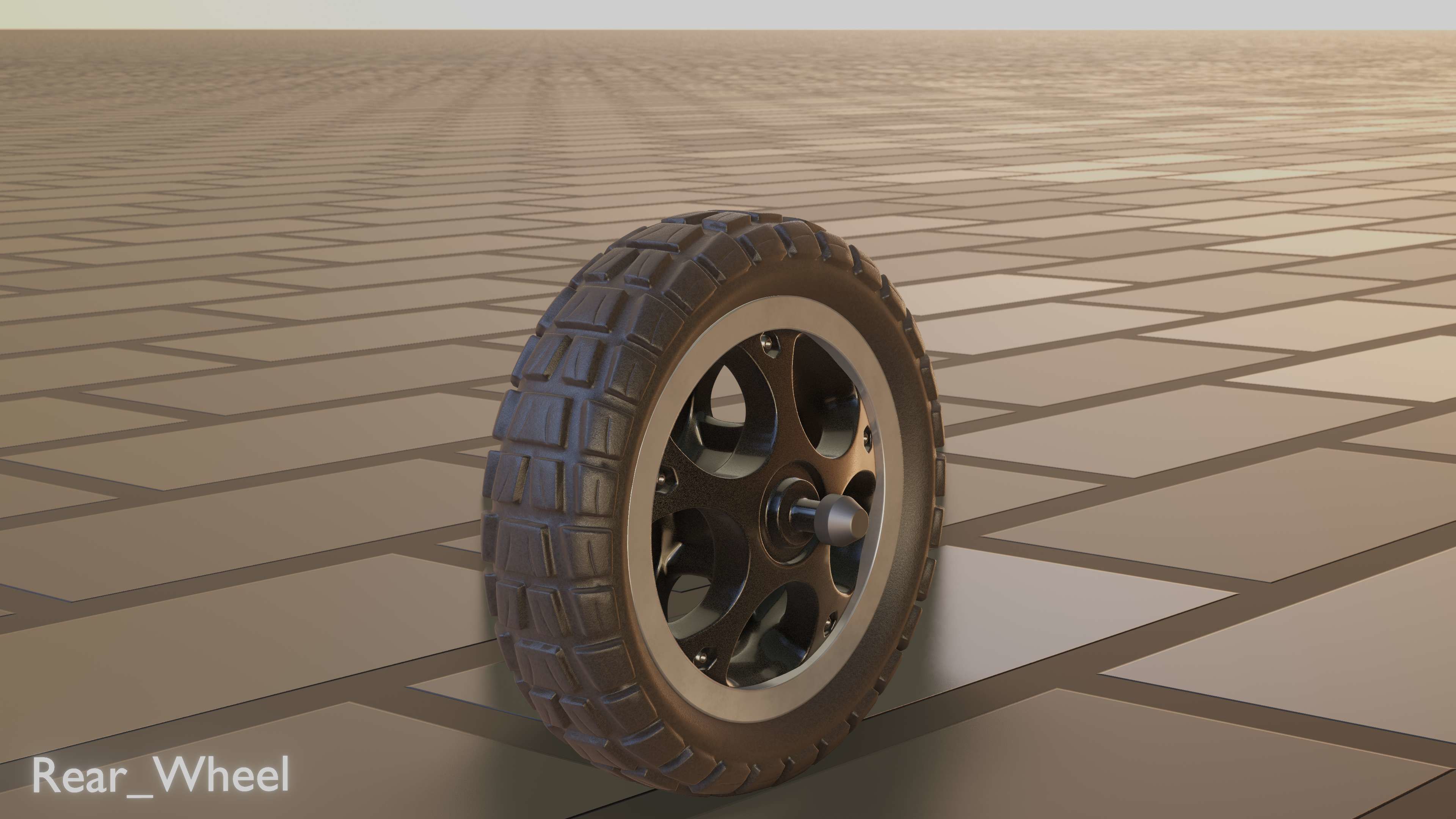 E-Scooter Rear-Wheel with Procedural PBR Material 3D model_66