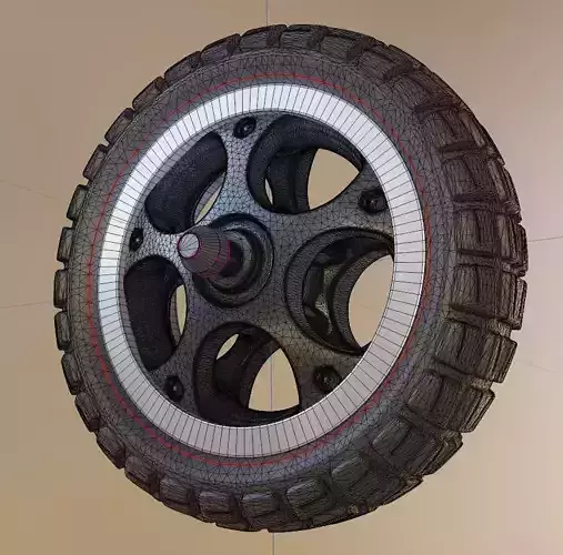 E-Scooter Rear-Wheel with Procedural PBR Material 3D model
