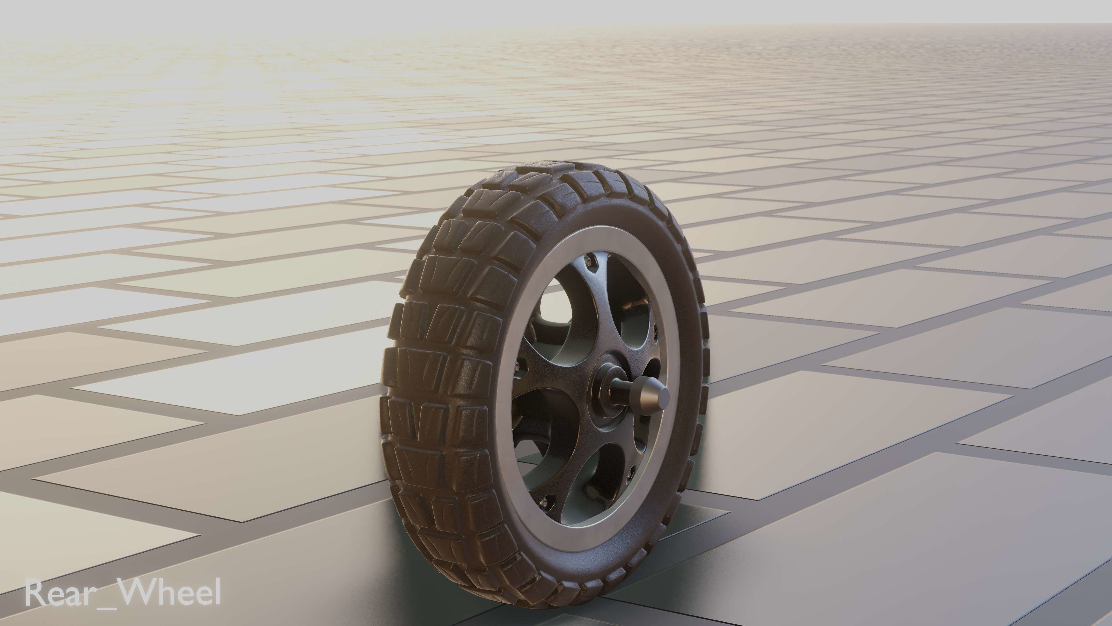 E-Scooter Rear-Wheel with Procedural PBR Material 3D model_25