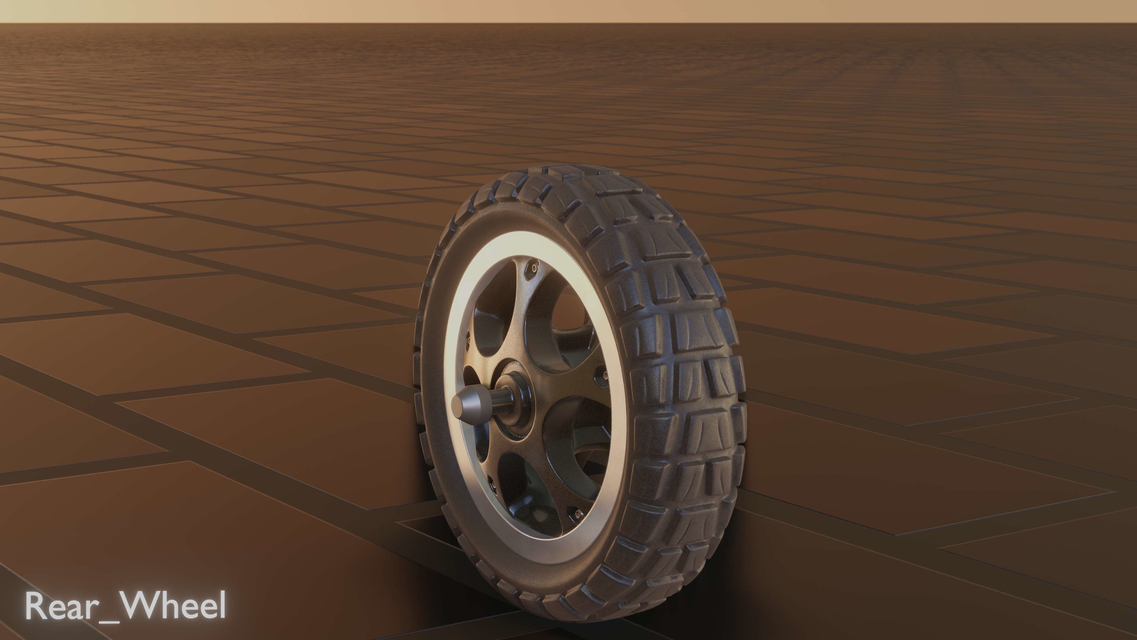 E-Scooter Rear-Wheel with Procedural PBR Material 3D model_49