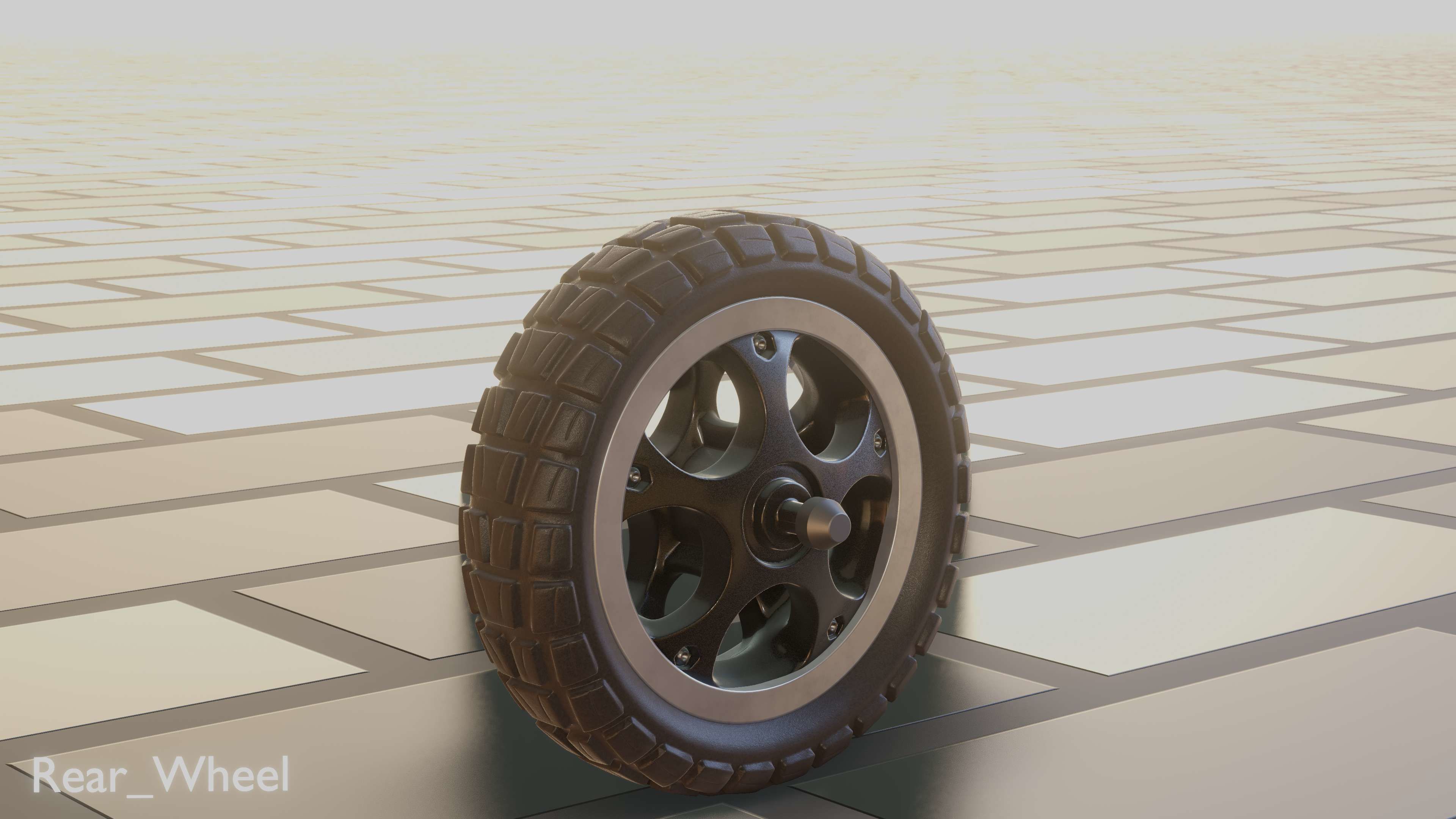 E-Scooter Rear-Wheel with Procedural PBR Material 3D model_29