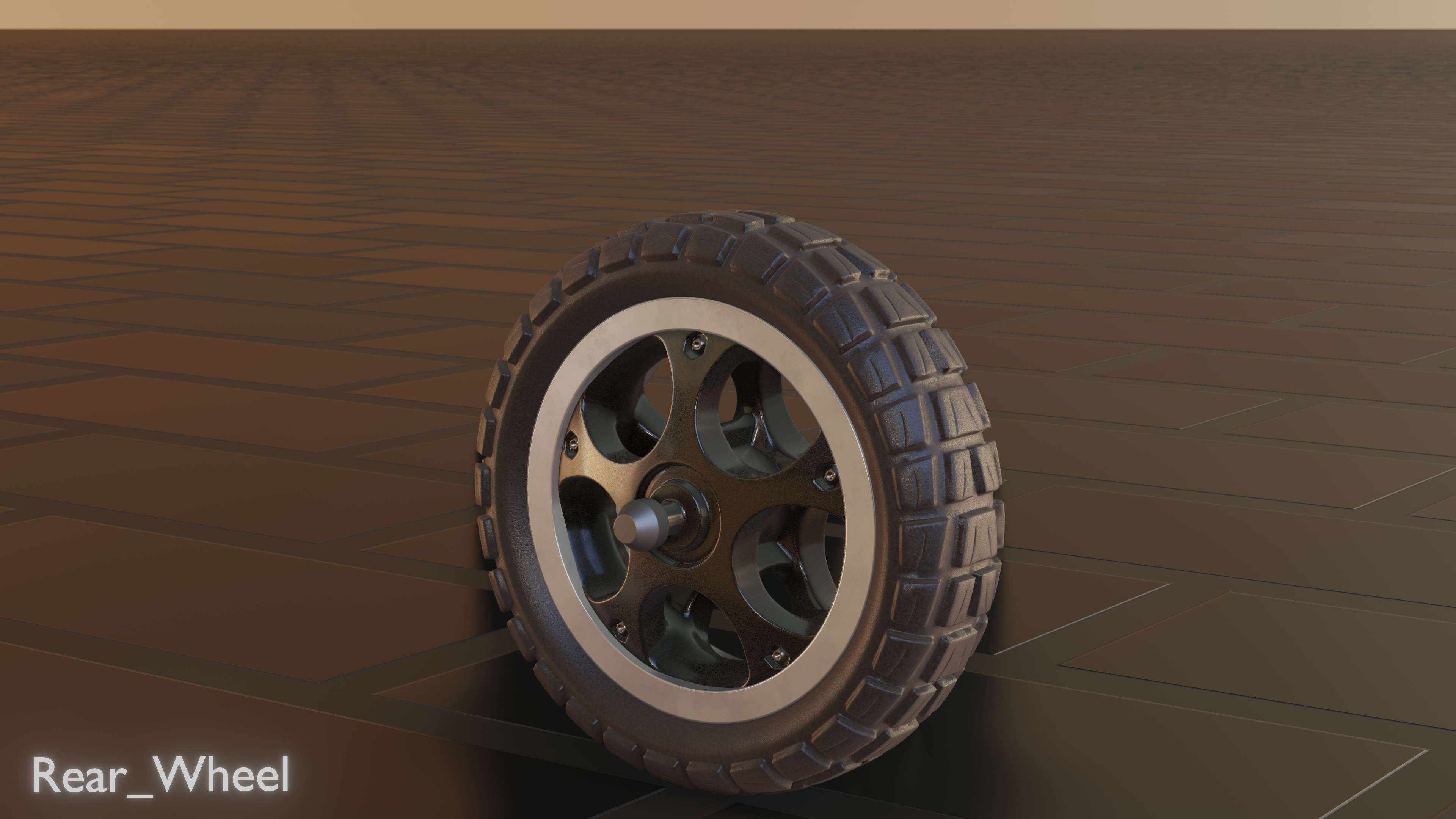 E-Scooter Rear-Wheel with Procedural PBR Material 3D model_45