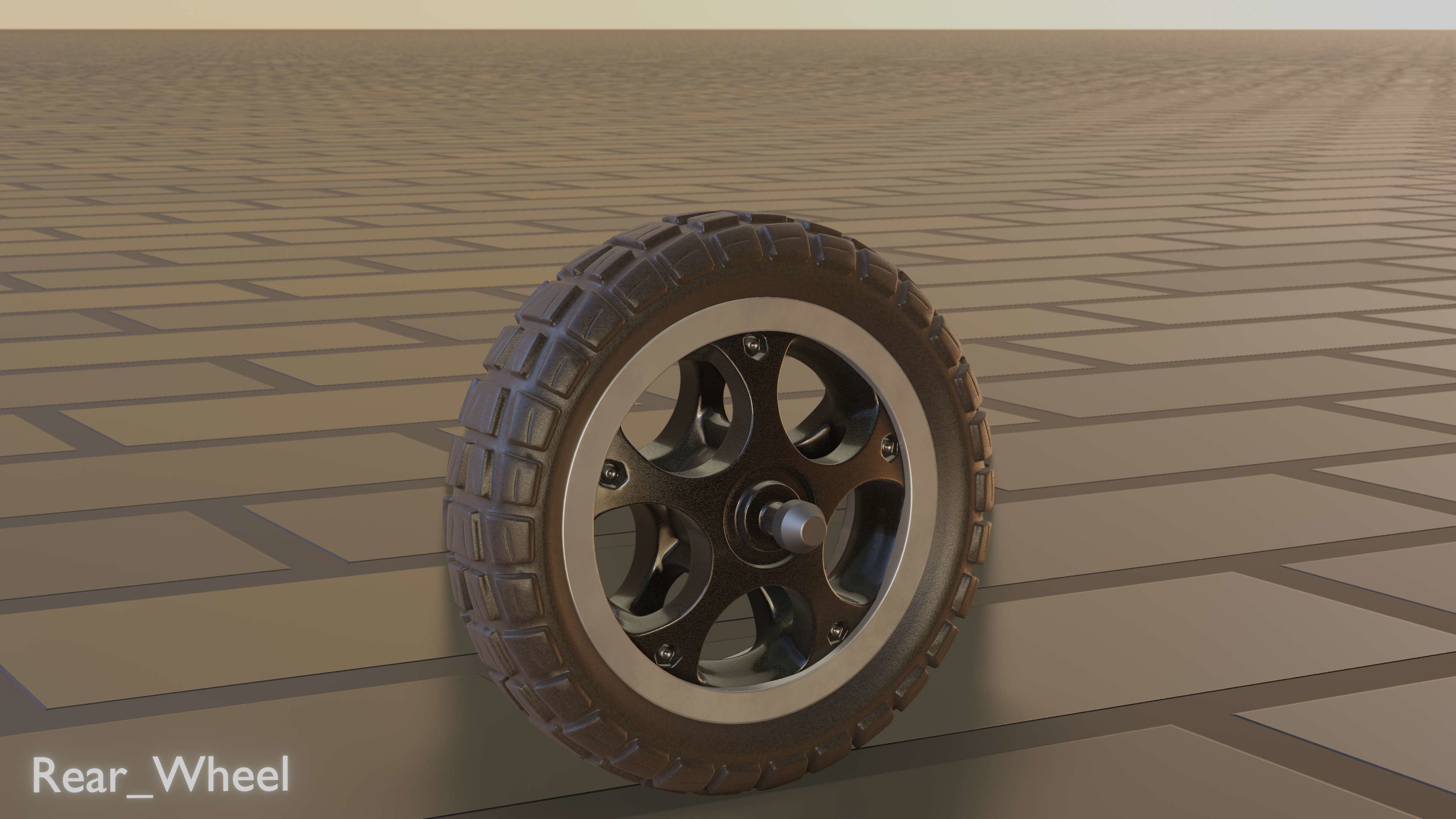 E-Scooter Rear-Wheel with Procedural PBR Material 3D model_70