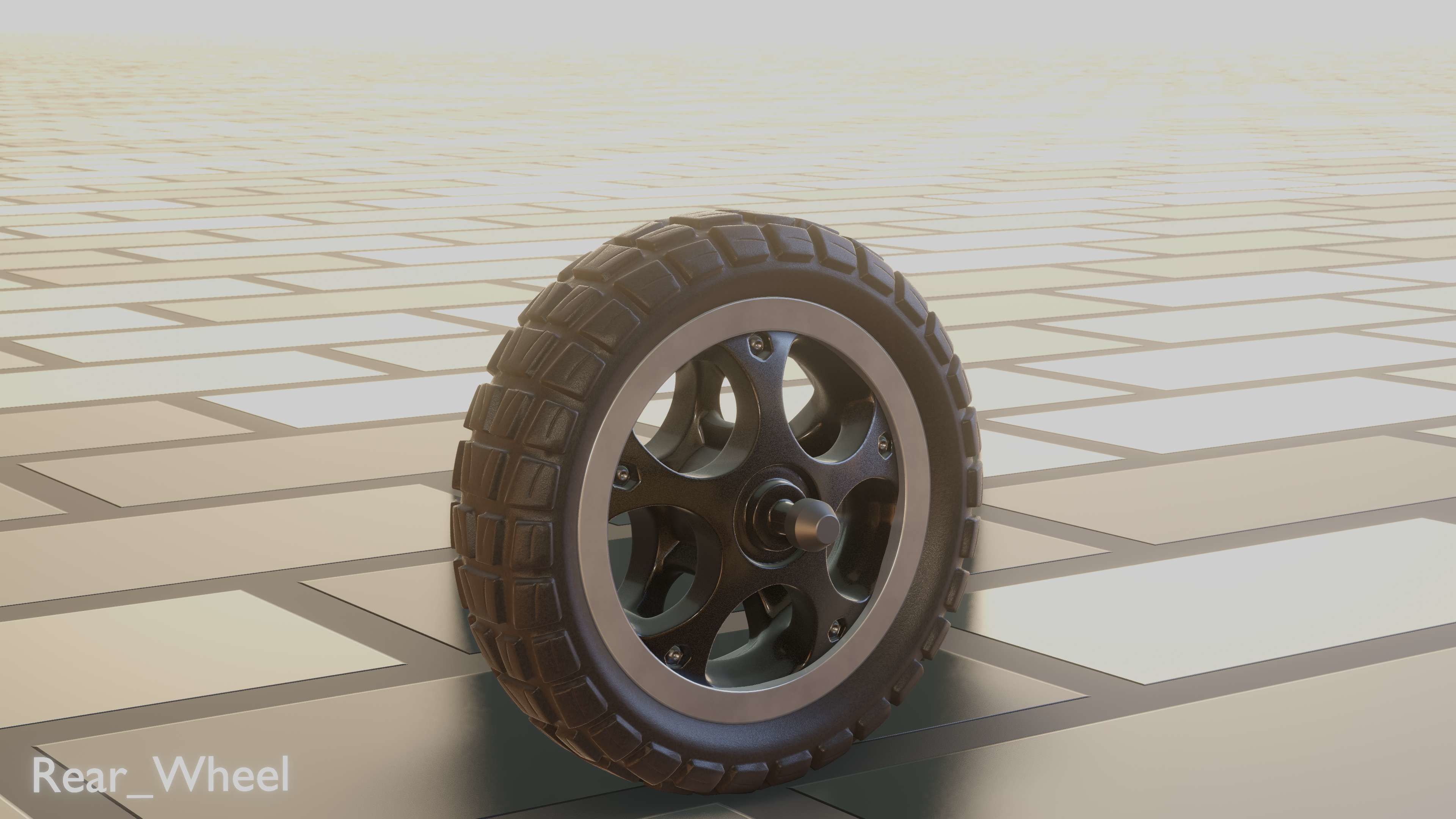 E-Scooter Rear-Wheel with Procedural PBR Material 3D model_30