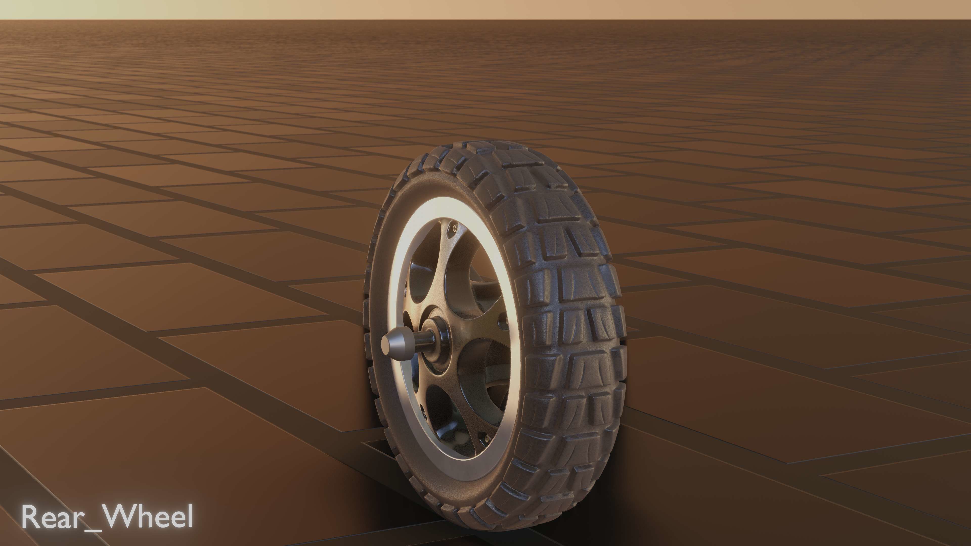 E-Scooter Rear-Wheel with Procedural PBR Material 3D model_51