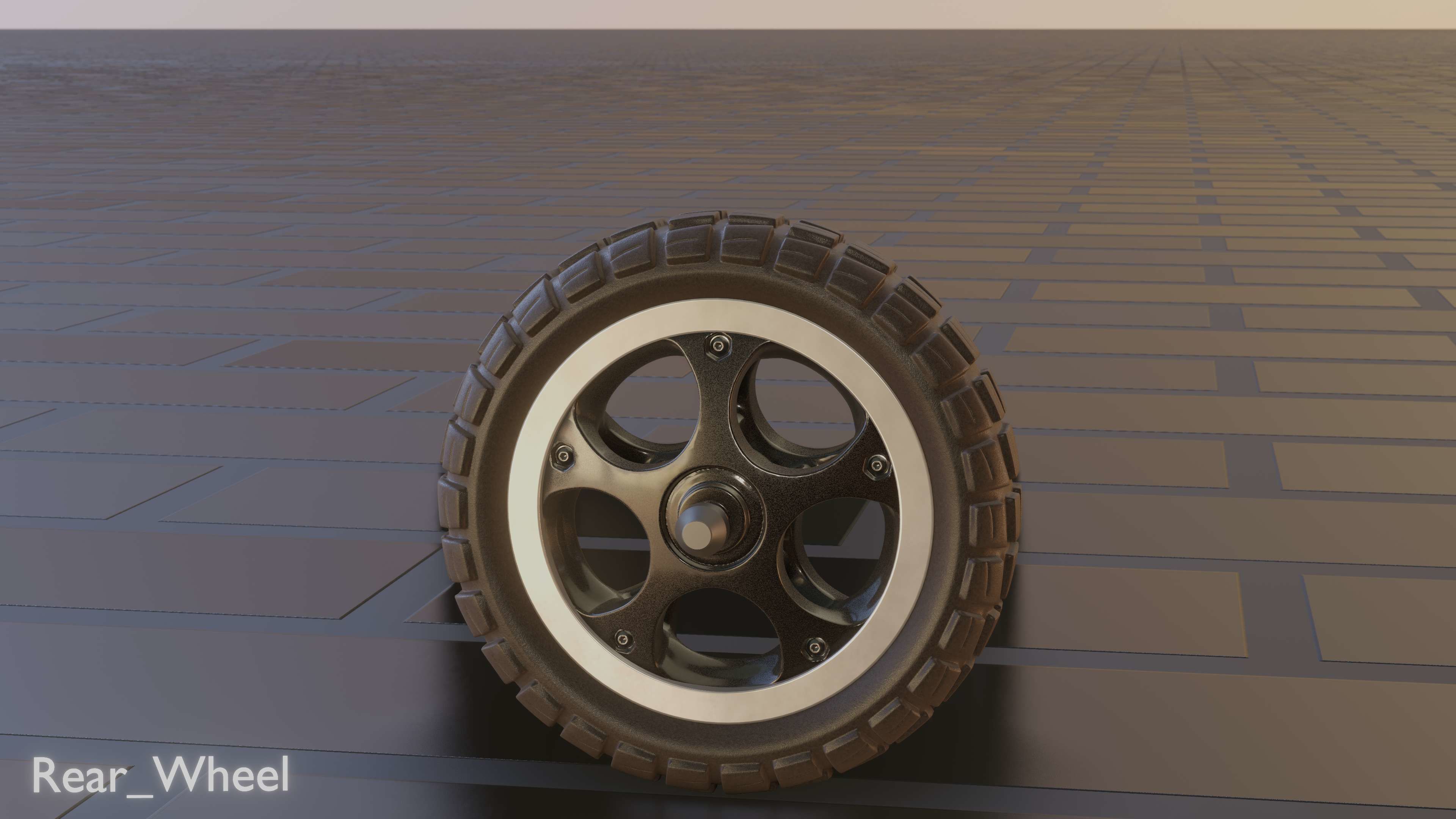 E-Scooter Rear-Wheel with Procedural PBR Material 3D model_39