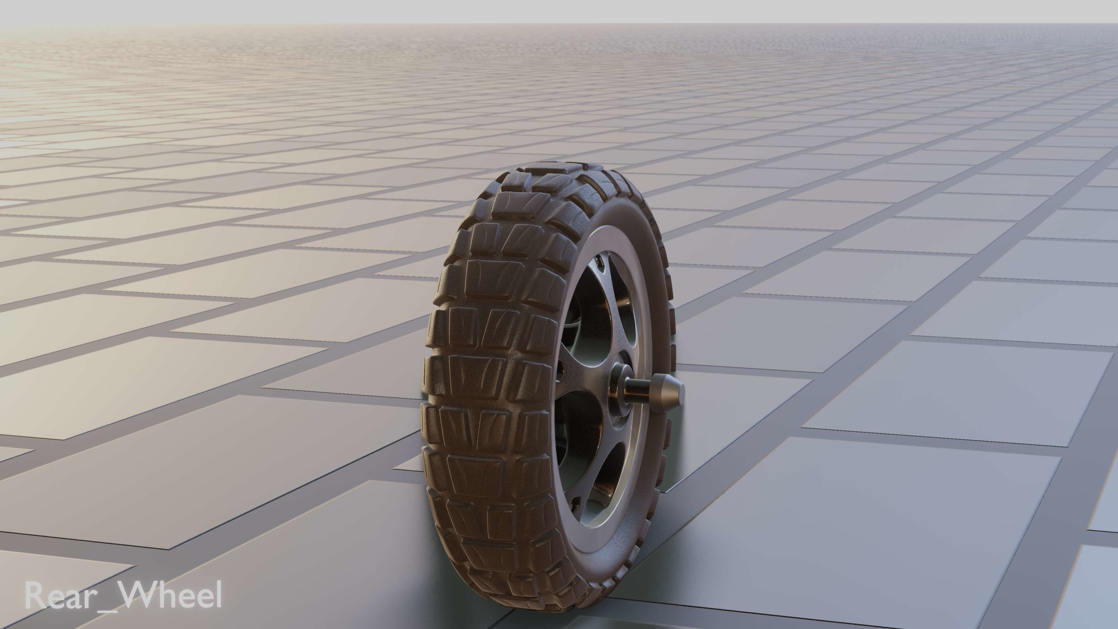 E-Scooter Rear-Wheel with Procedural PBR Material 3D model_22