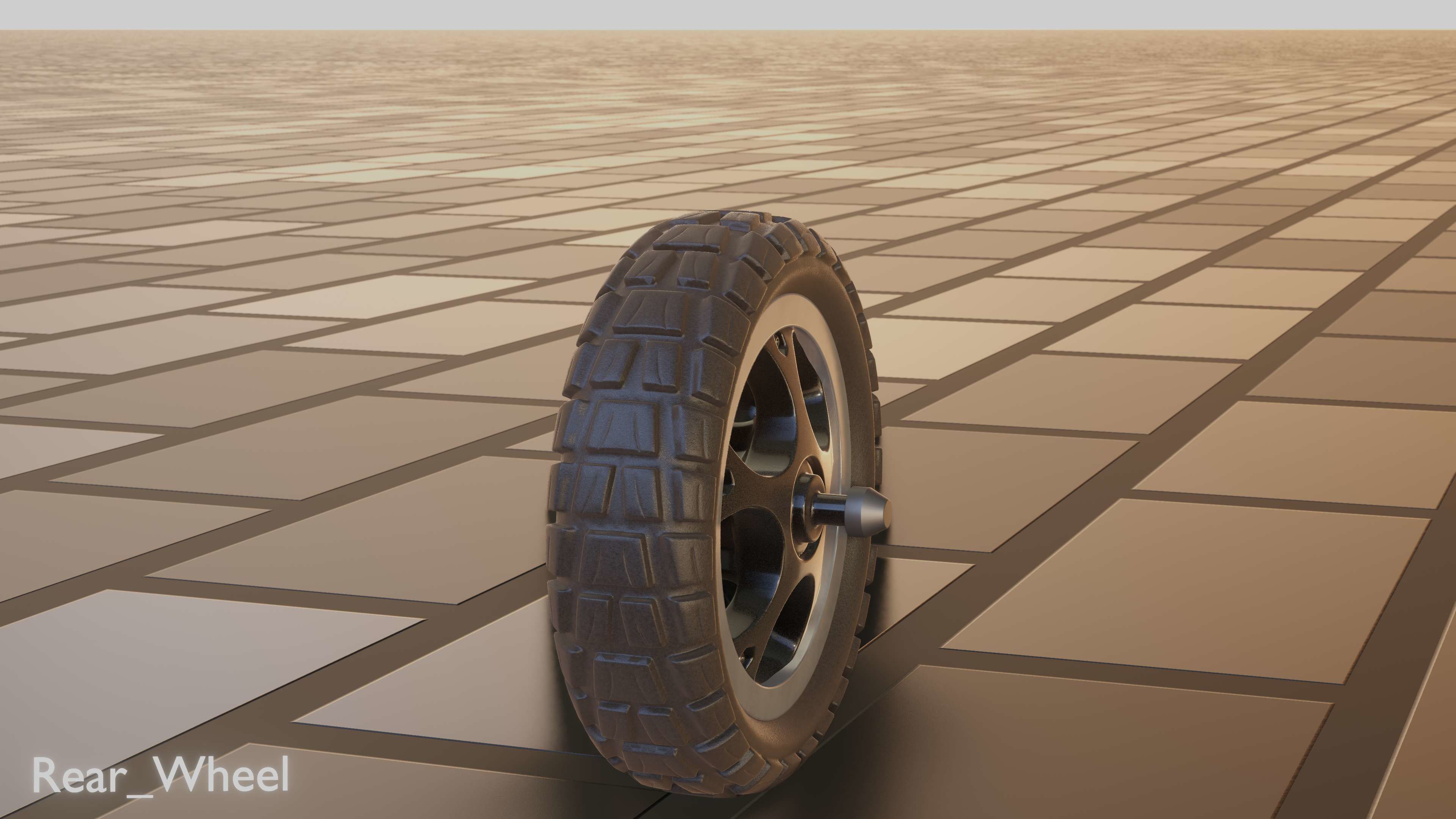 E-Scooter Rear-Wheel with Procedural PBR Material 3D model_62