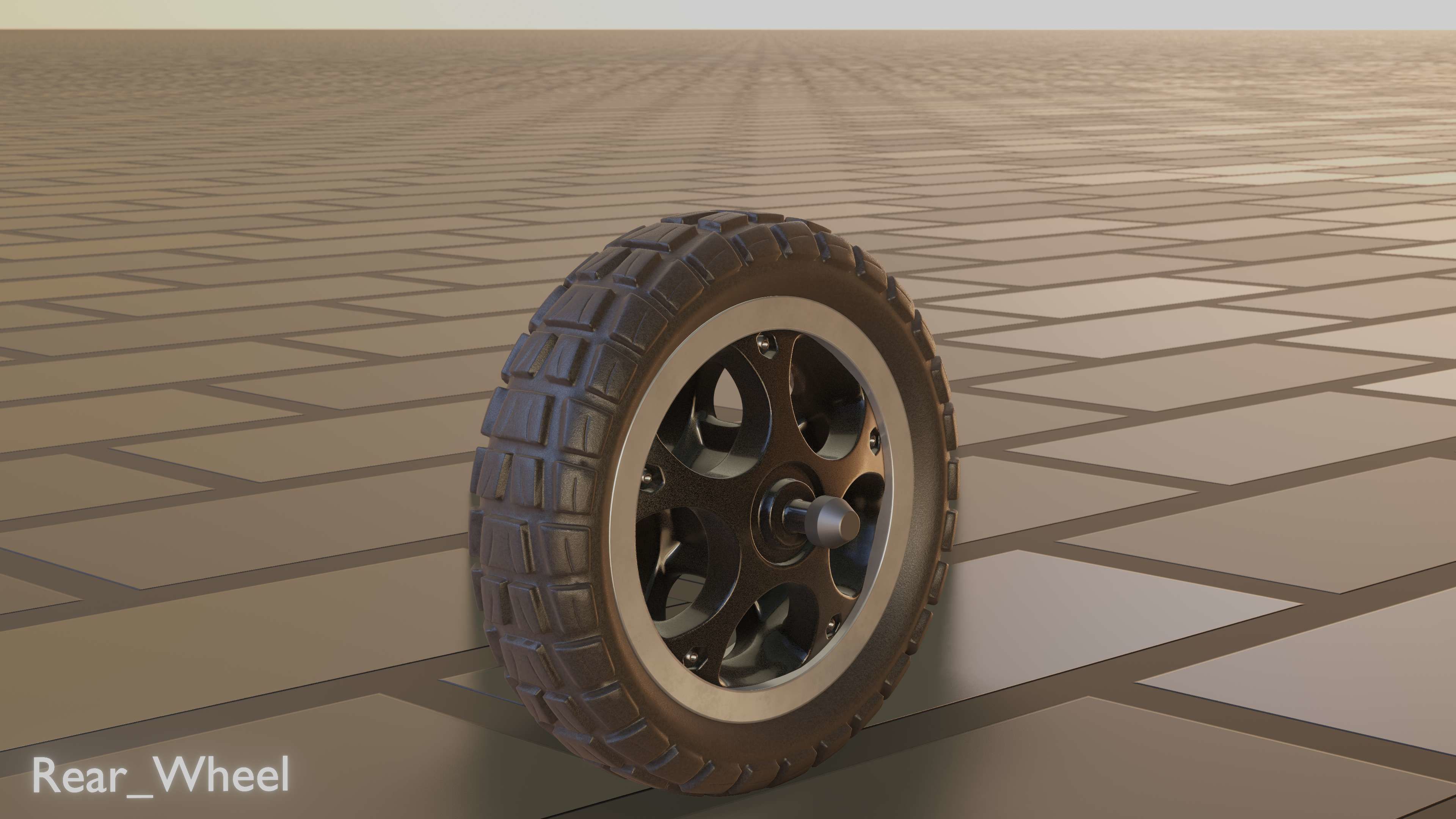 E-Scooter Rear-Wheel with Procedural PBR Material 3D model_67