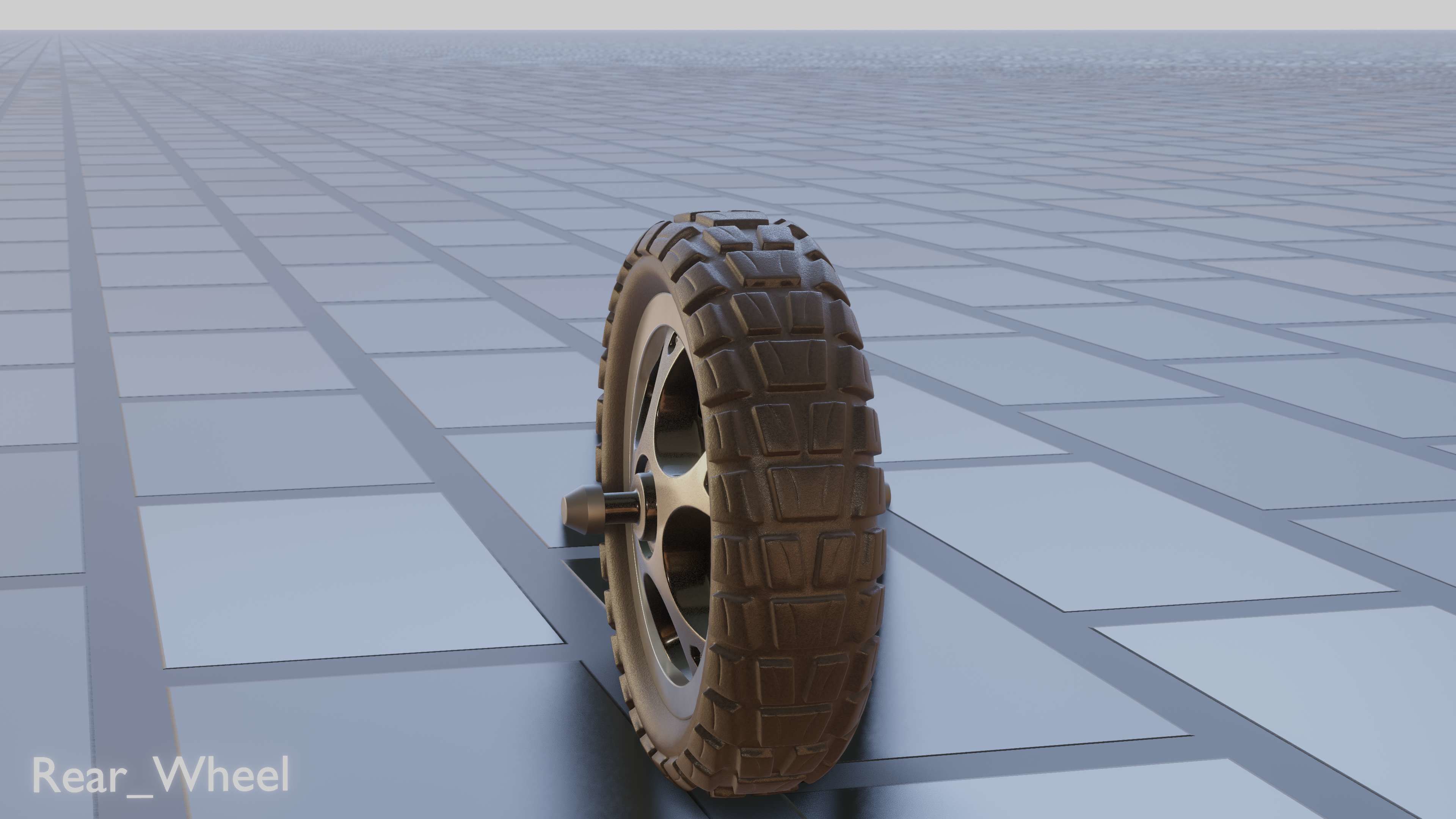 E-Scooter Rear-Wheel with Procedural PBR Material 3D model_14