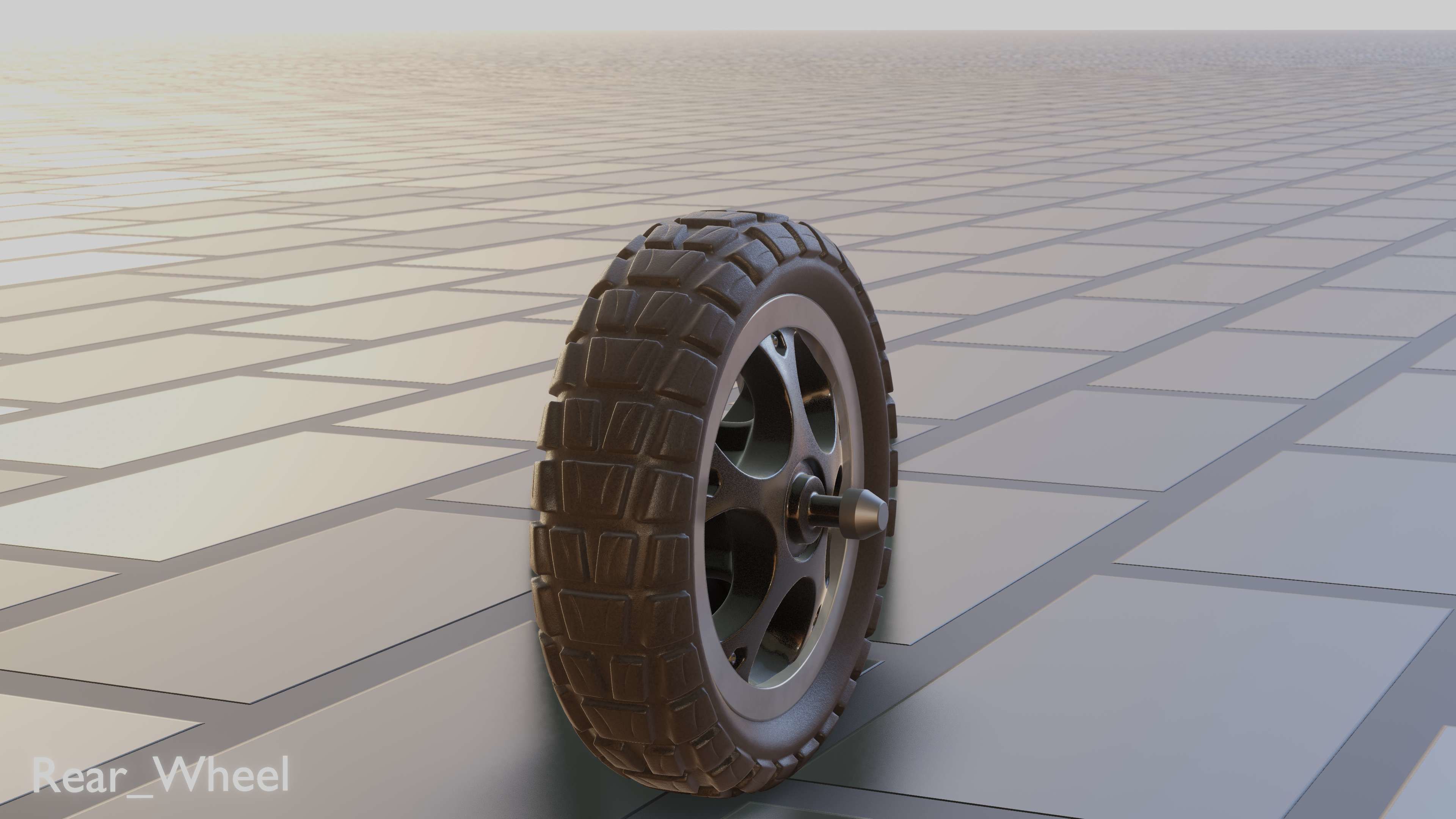 E-Scooter Rear-Wheel with Procedural PBR Material 3D model_23