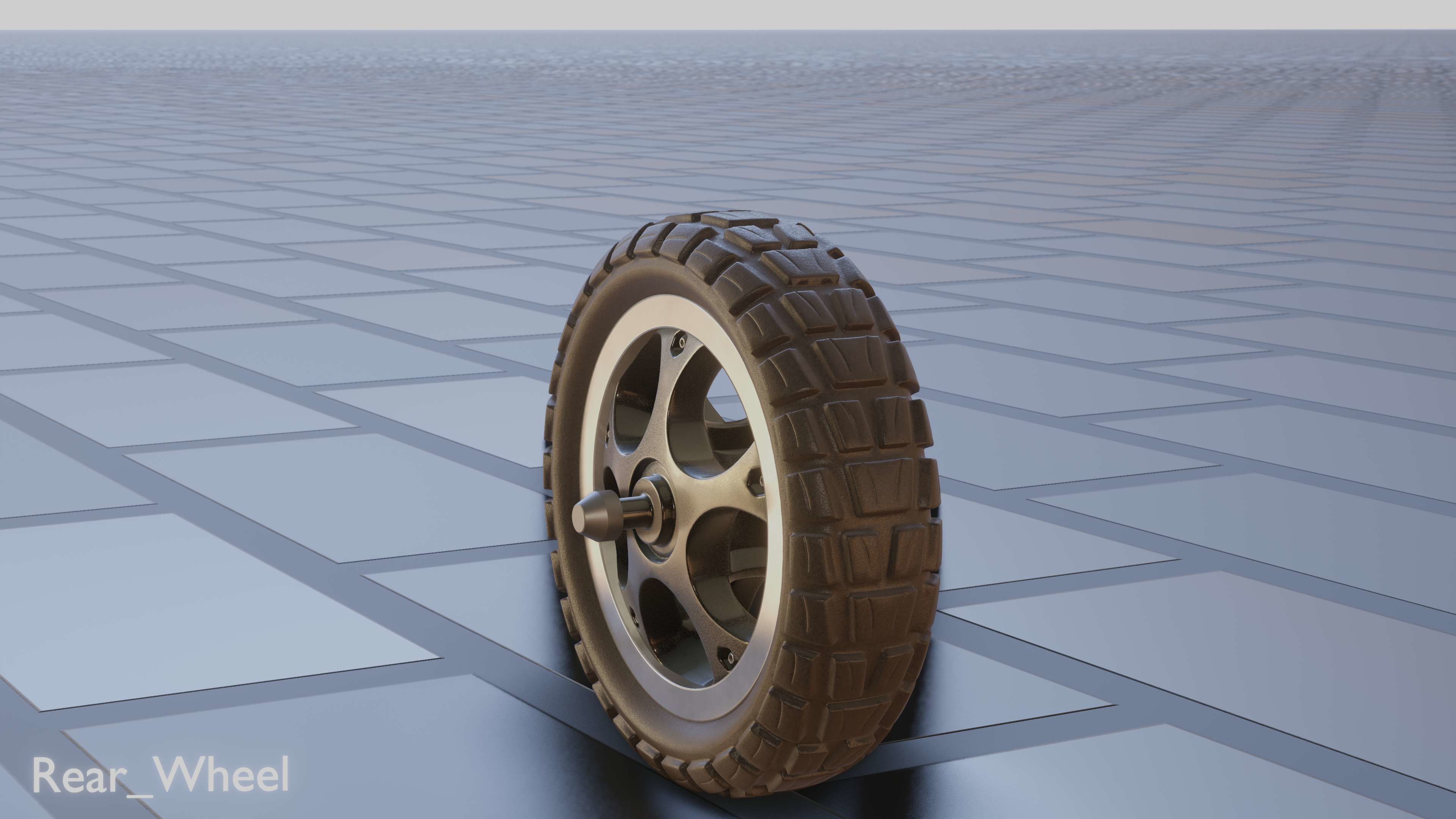 E-Scooter Rear-Wheel with Procedural PBR Material 3D model_11