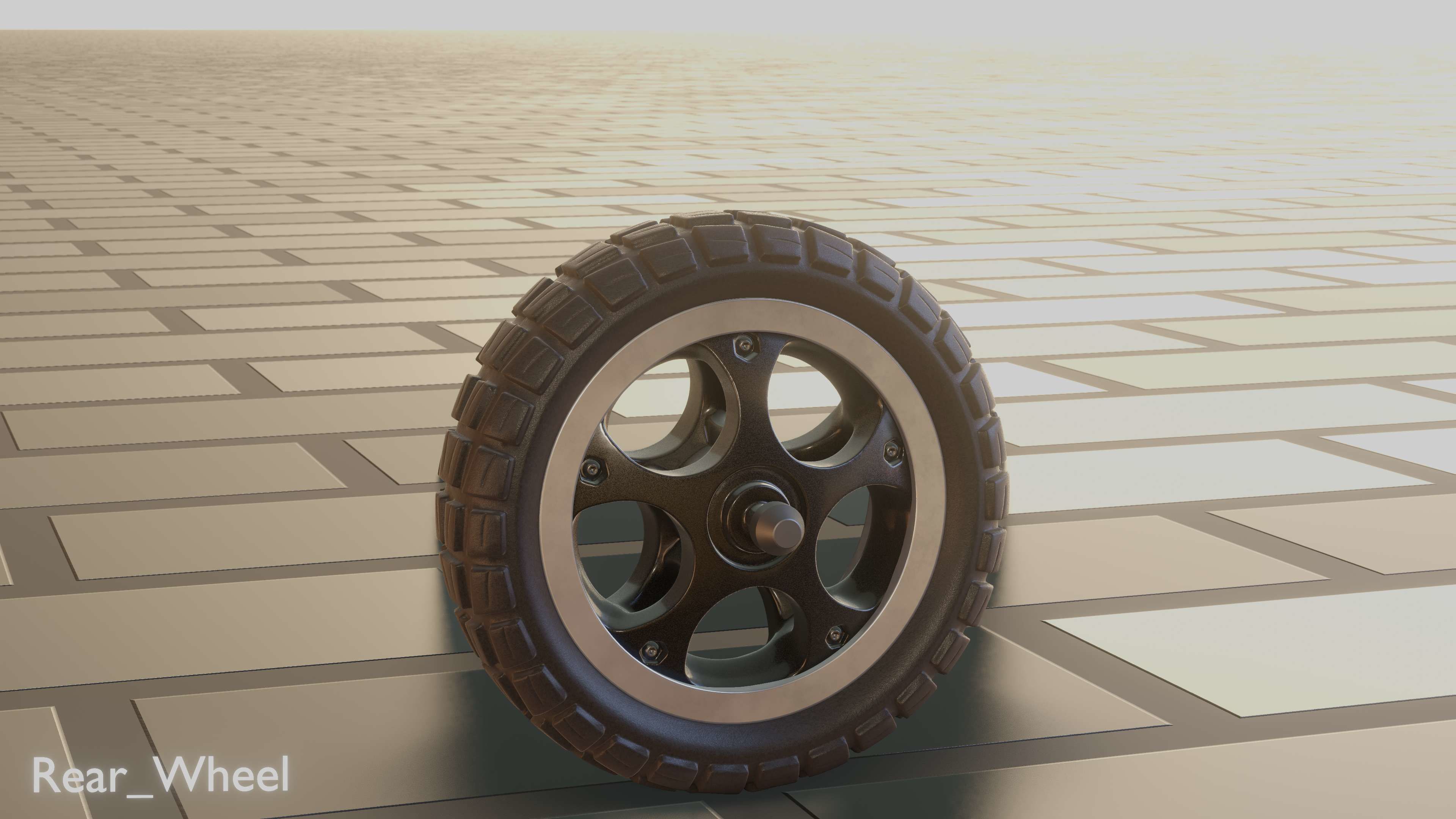 E-Scooter Rear-Wheel with Procedural PBR Material 3D model_33