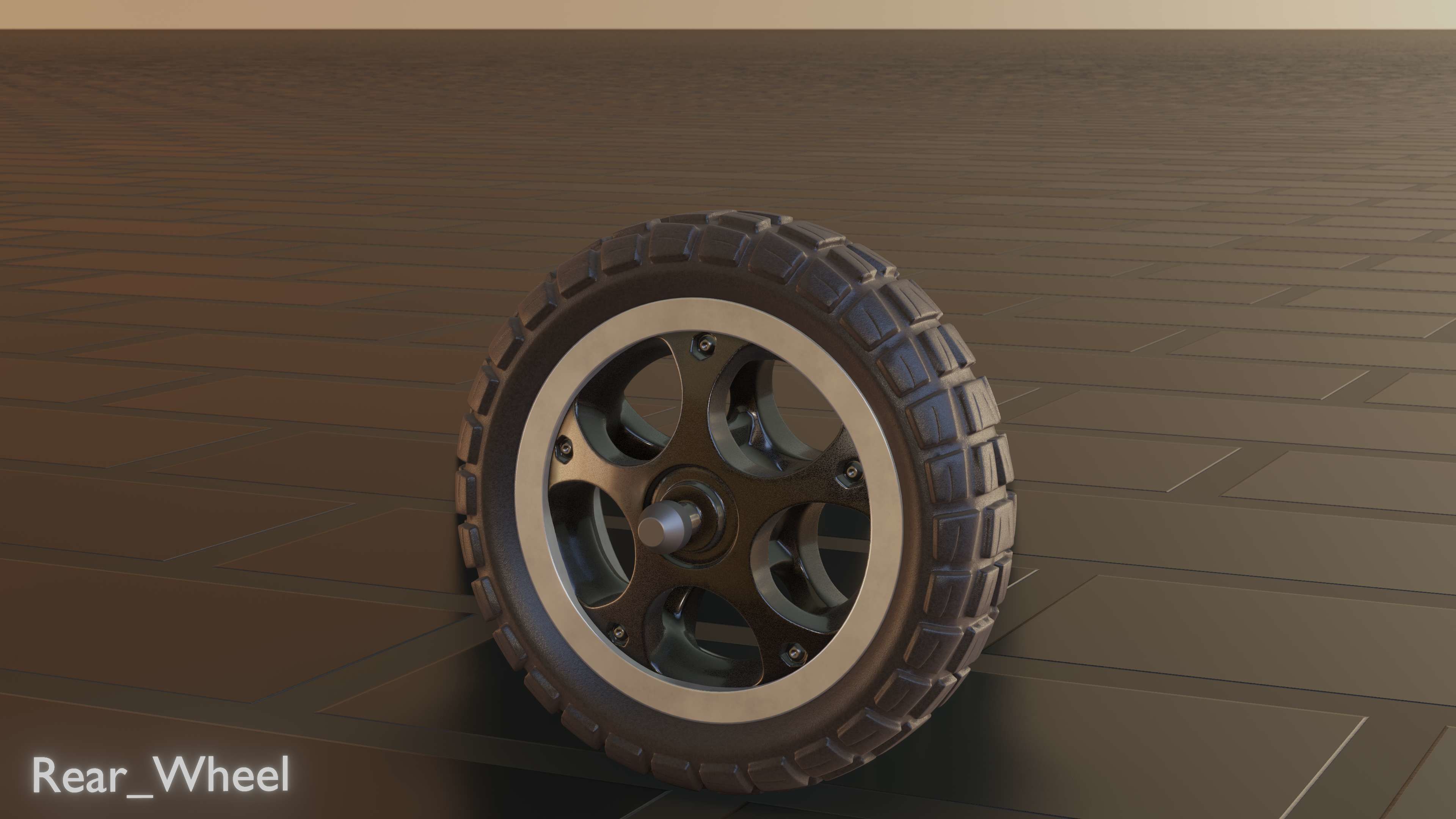 E-Scooter Rear-Wheel with Procedural PBR Material 3D model_43