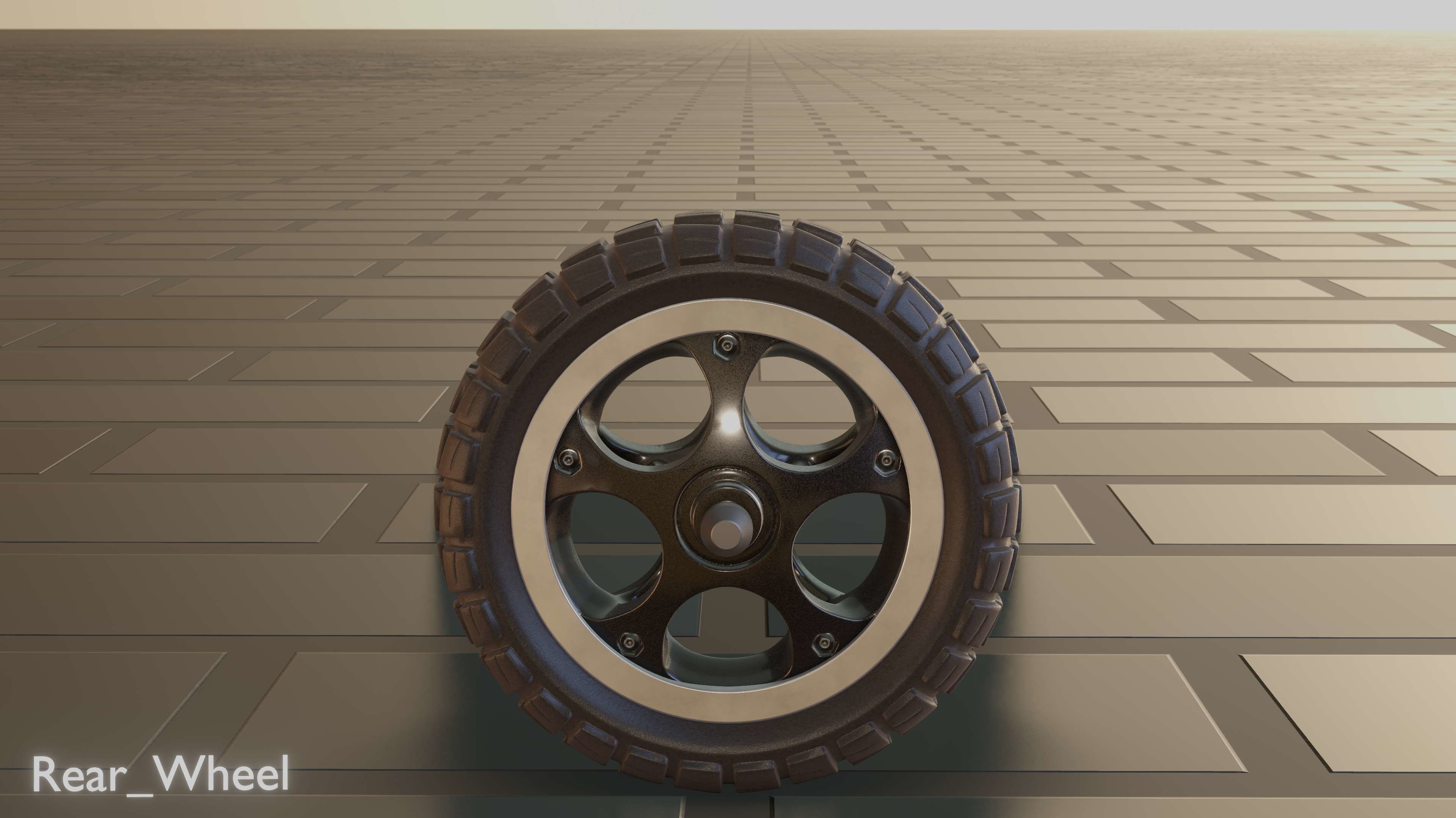 E-Scooter Rear-Wheel with Procedural PBR Material 3D model_37