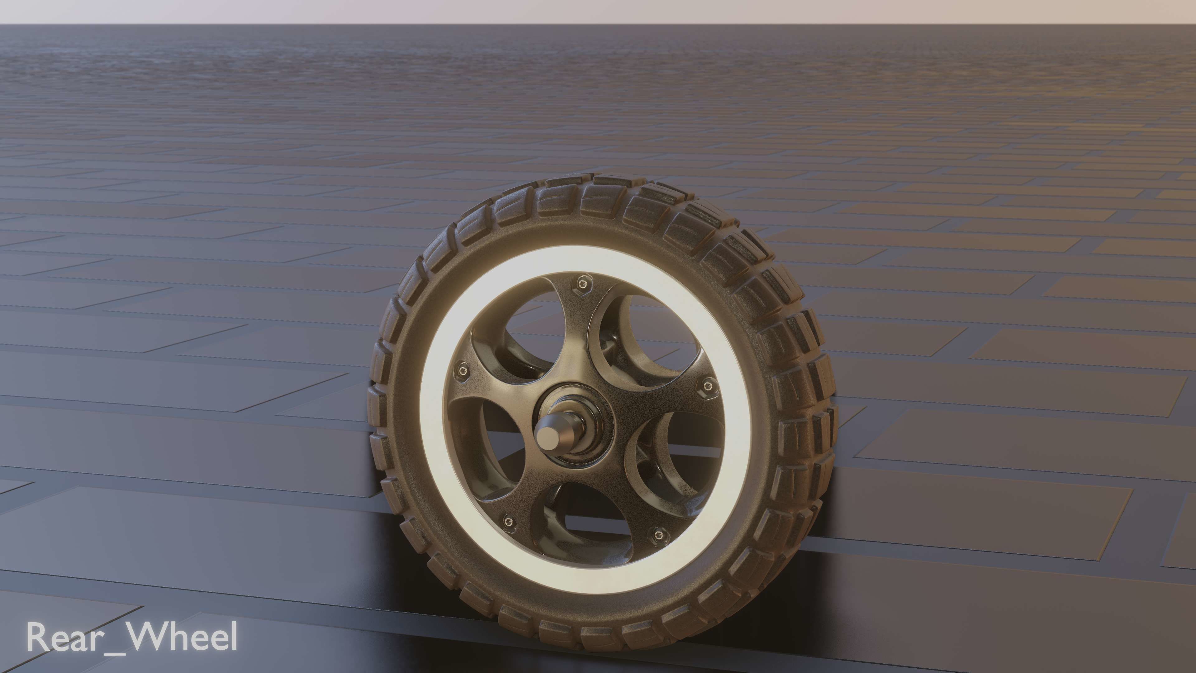 E-Scooter Rear-Wheel with Procedural PBR Material 3D model_61