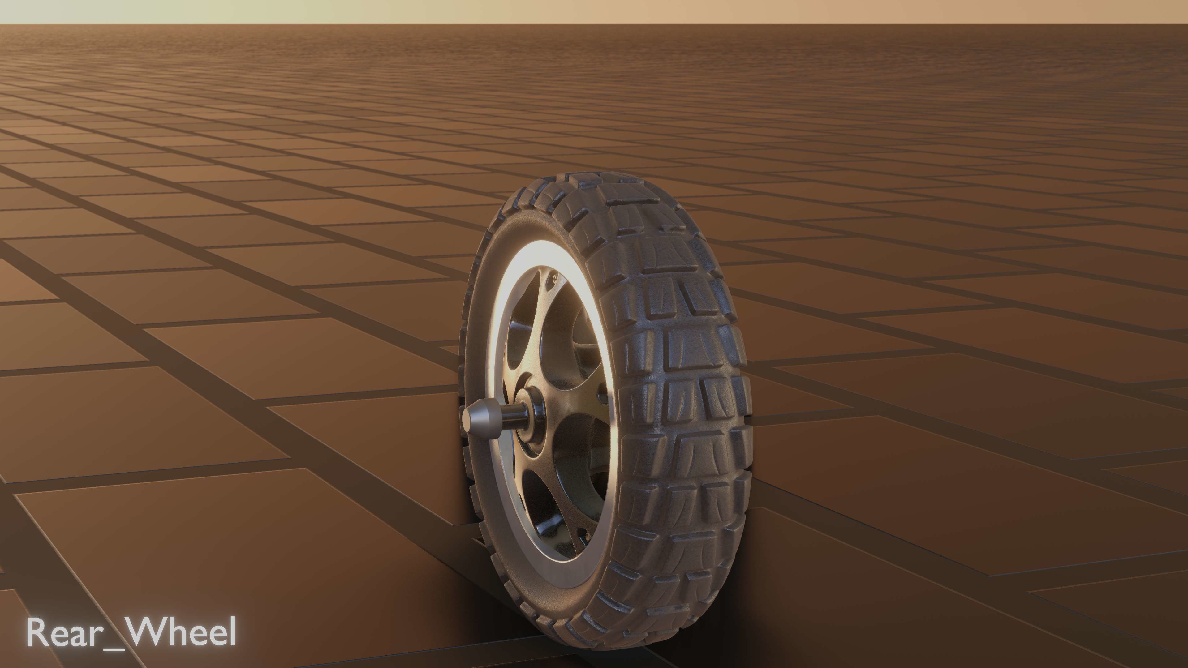 E-Scooter Rear-Wheel with Procedural PBR Material 3D model_52