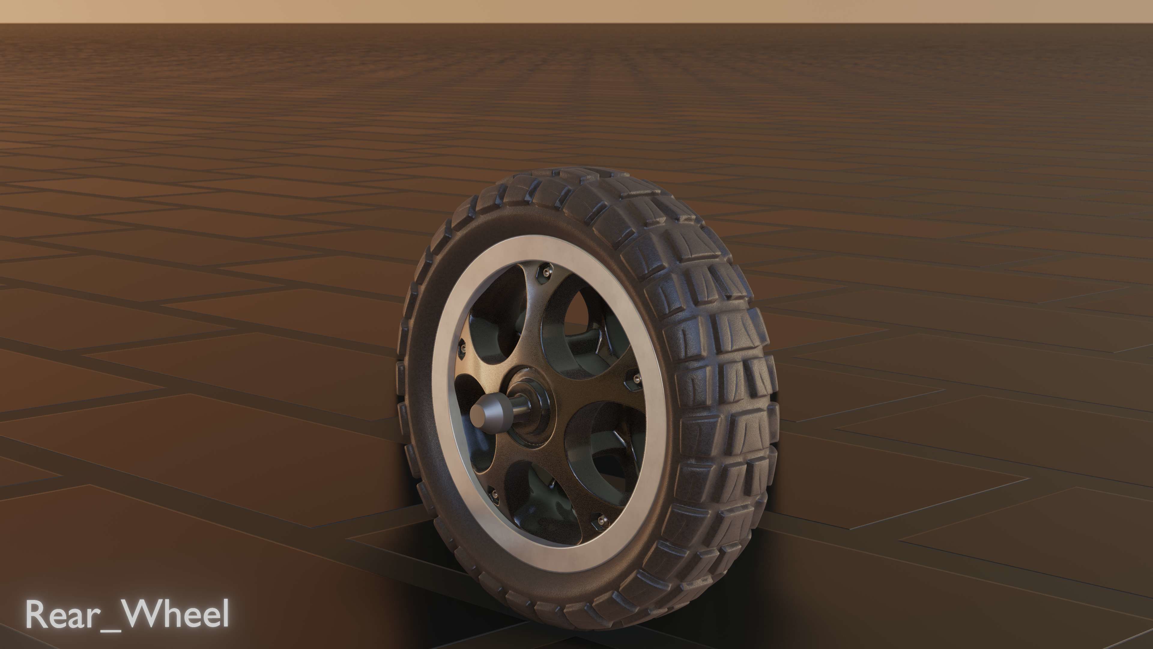 E-Scooter Rear-Wheel with Procedural PBR Material 3D model_47