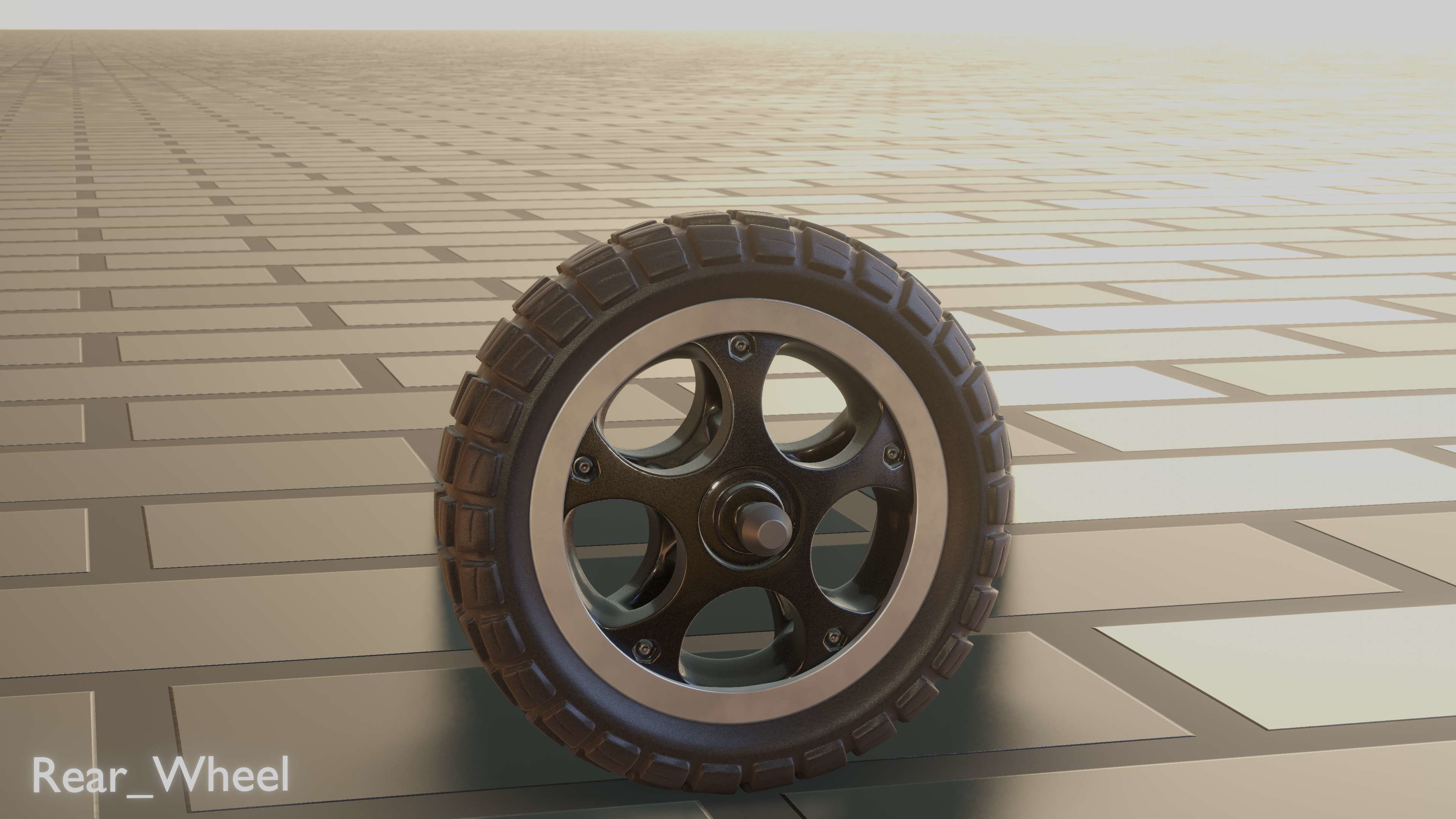 E-Scooter Rear-Wheel with Procedural PBR Material 3D model_34