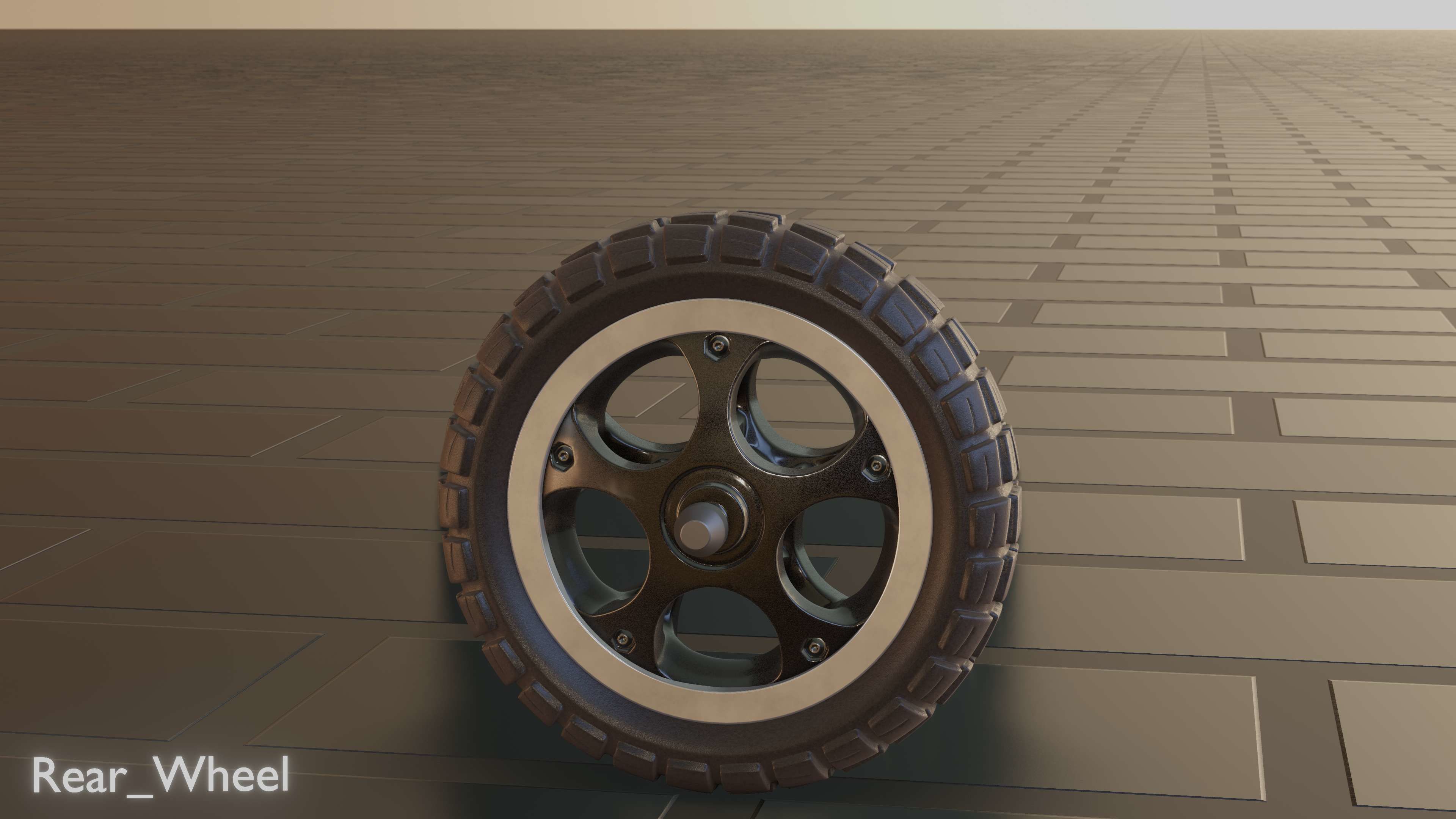 E-Scooter Rear-Wheel with Procedural PBR Material 3D model_40