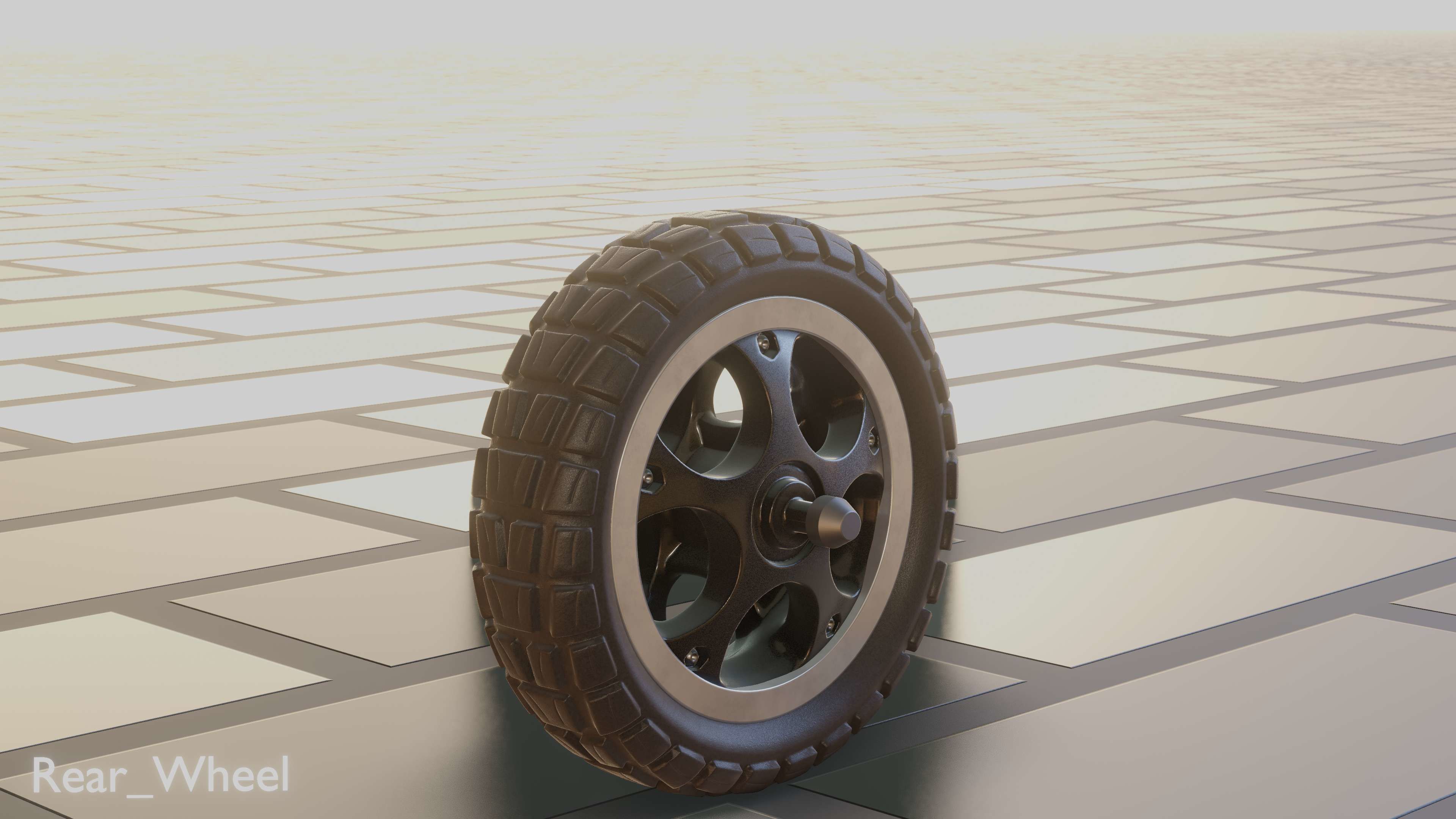 E-Scooter Rear-Wheel with Procedural PBR Material 3D model_27