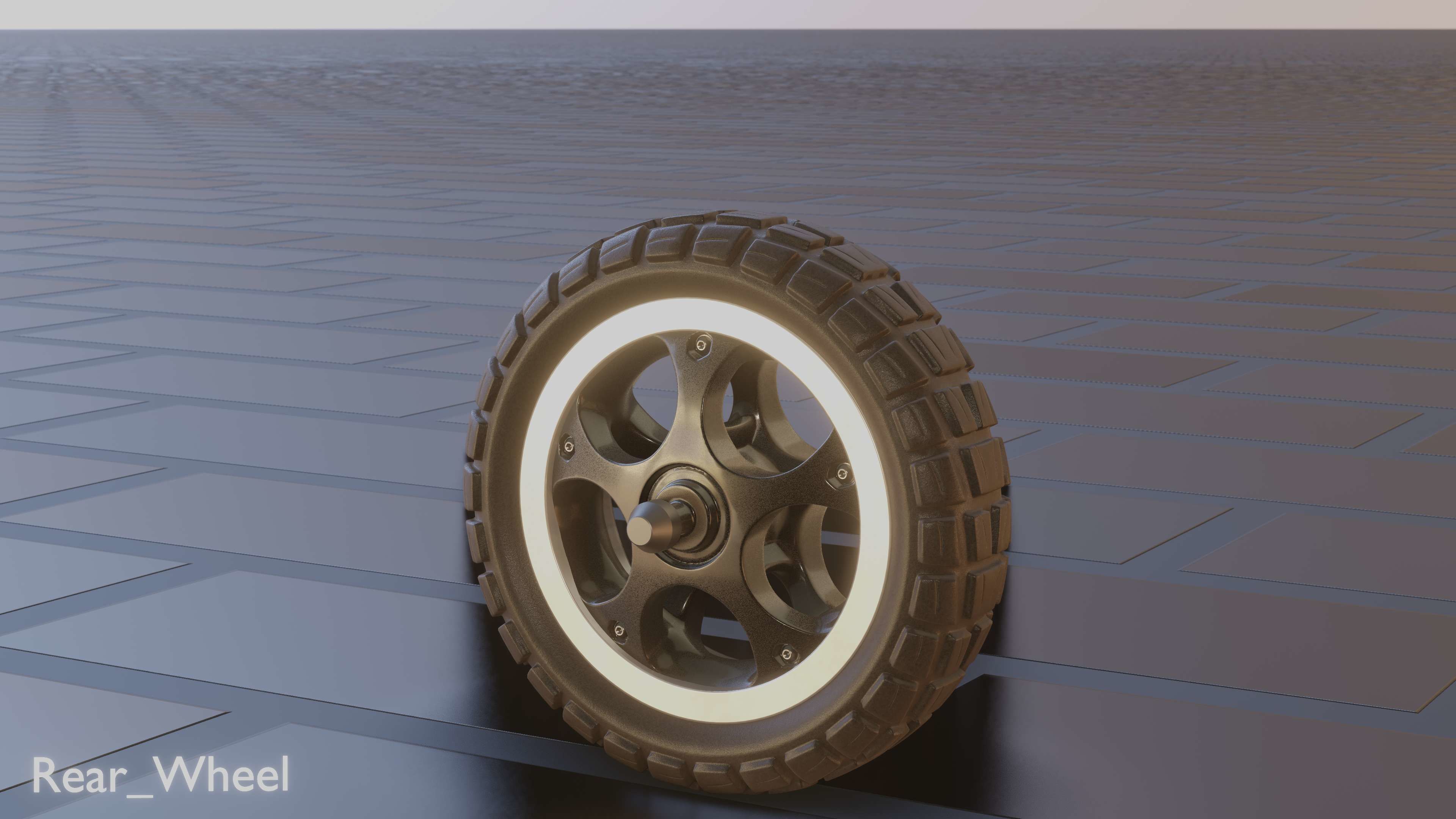 E-Scooter Rear-Wheel with Procedural PBR Material 3D model_77