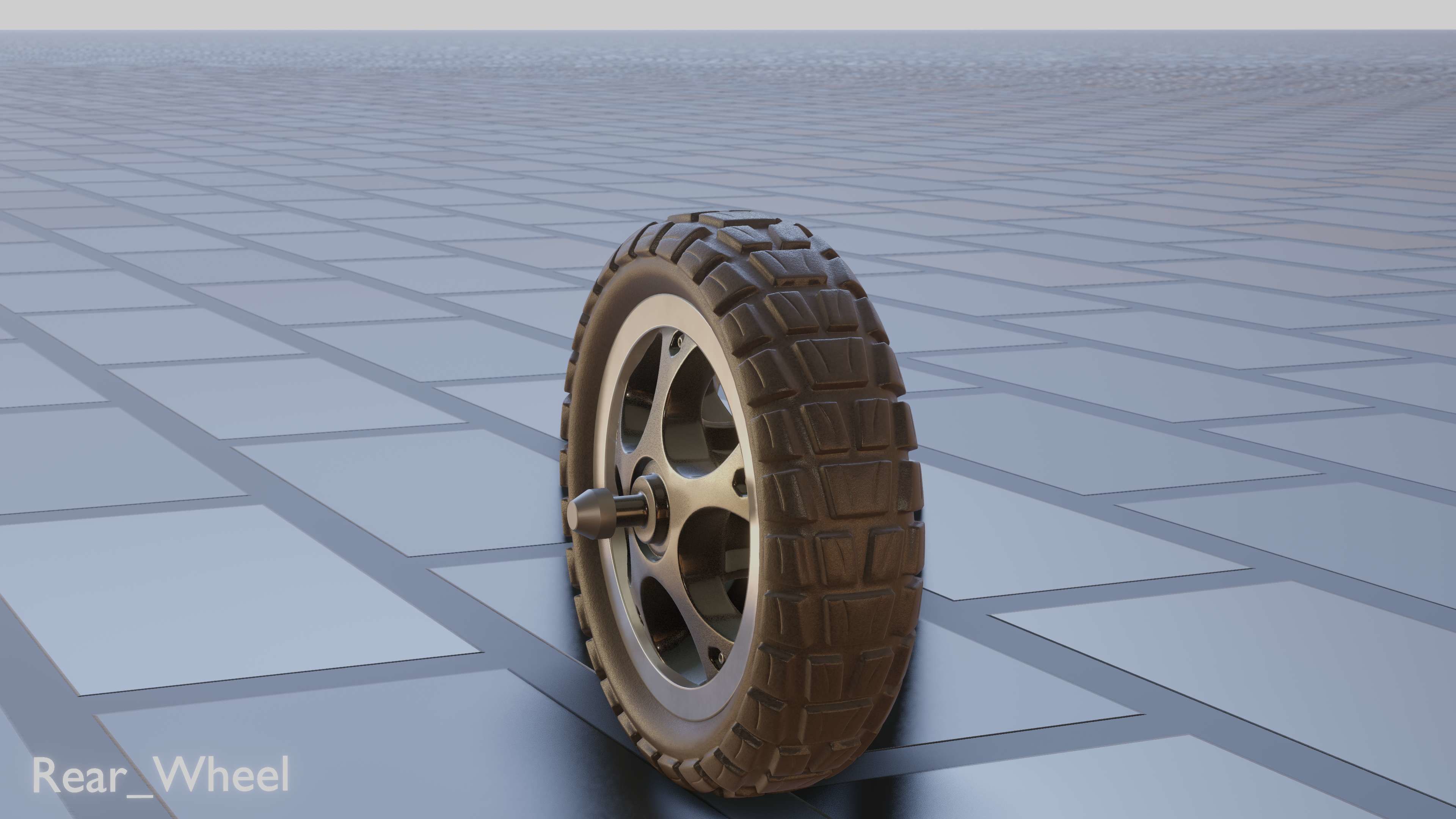 E-Scooter Rear-Wheel with Procedural PBR Material 3D model_12
