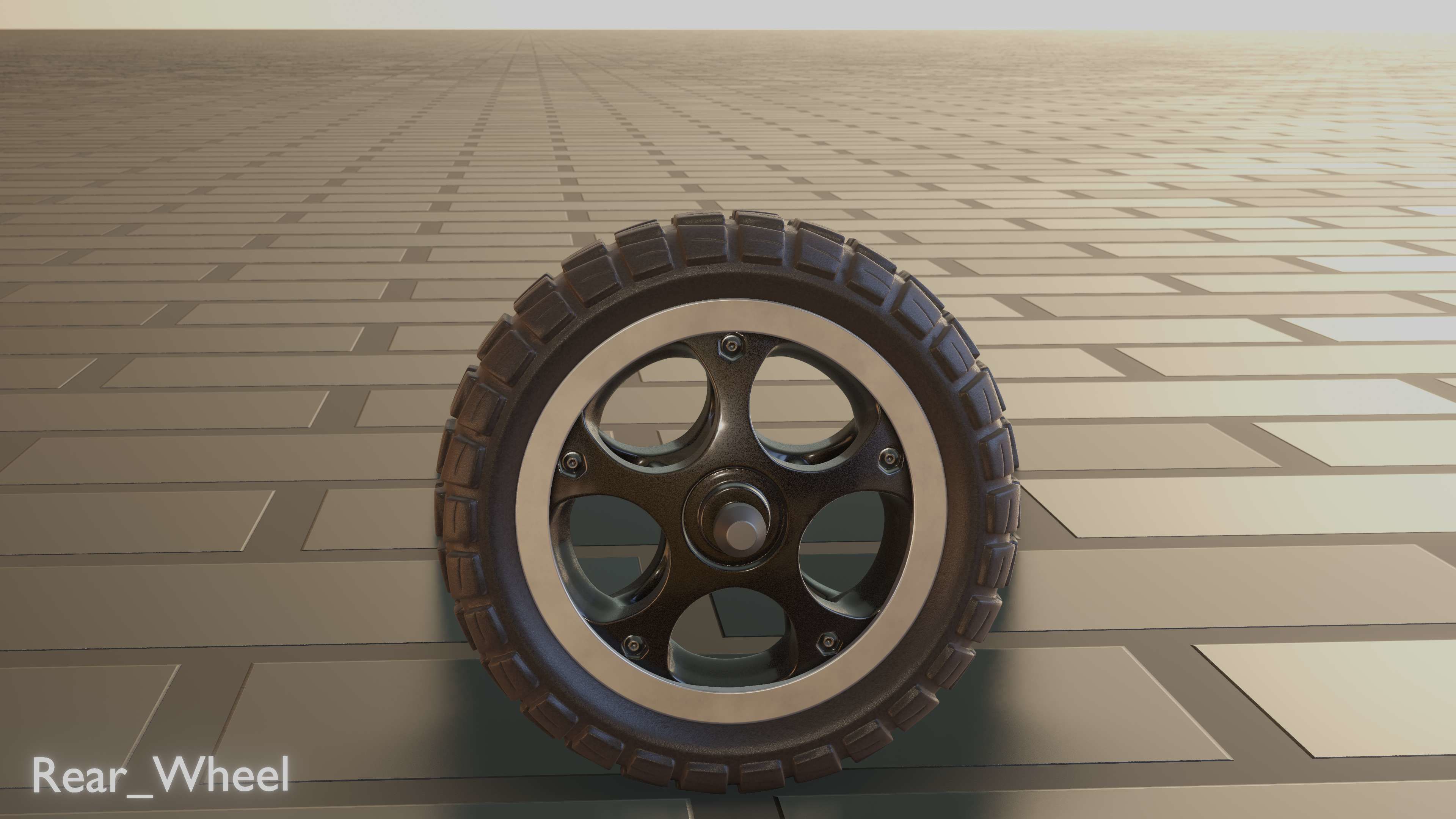 E-Scooter Rear-Wheel with Procedural PBR Material 3D model_36