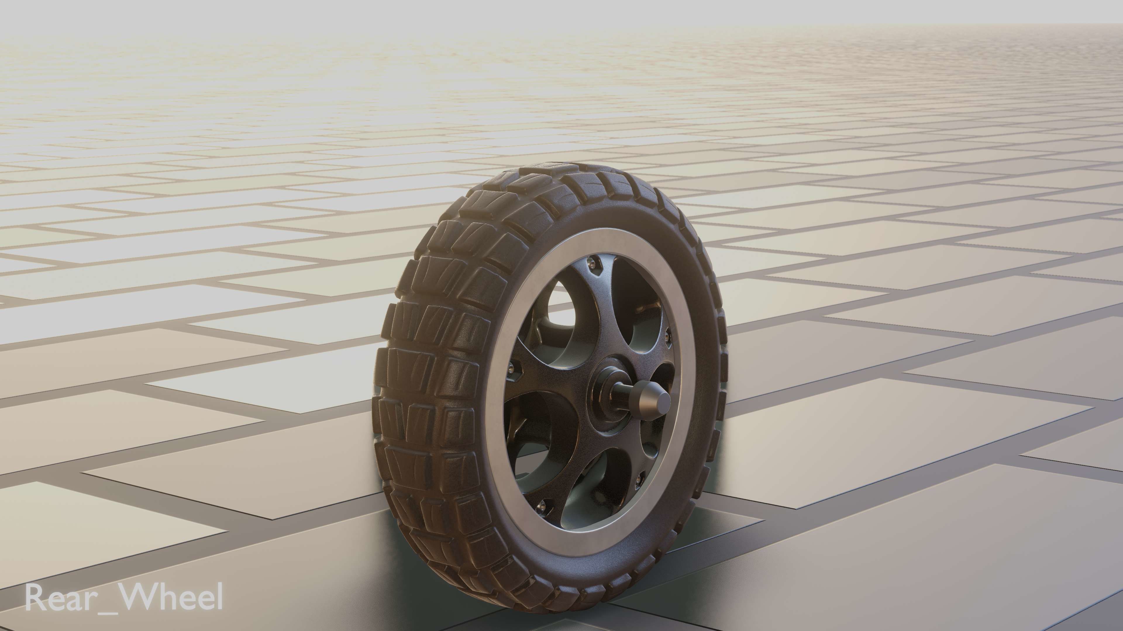 E-Scooter Rear-Wheel with Procedural PBR Material 3D model_26