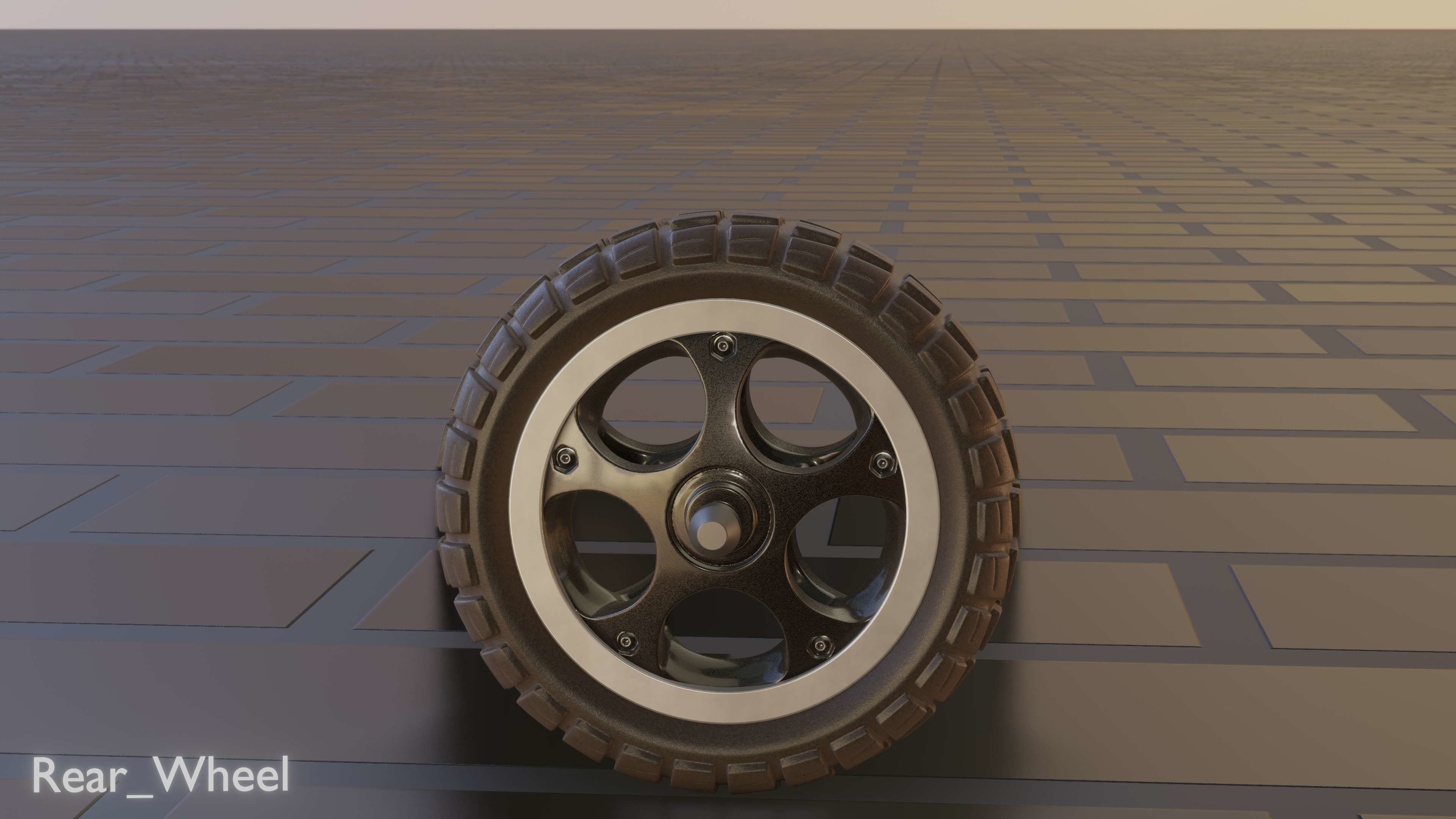 E-Scooter Rear-Wheel with Procedural PBR Material 3D model_28
