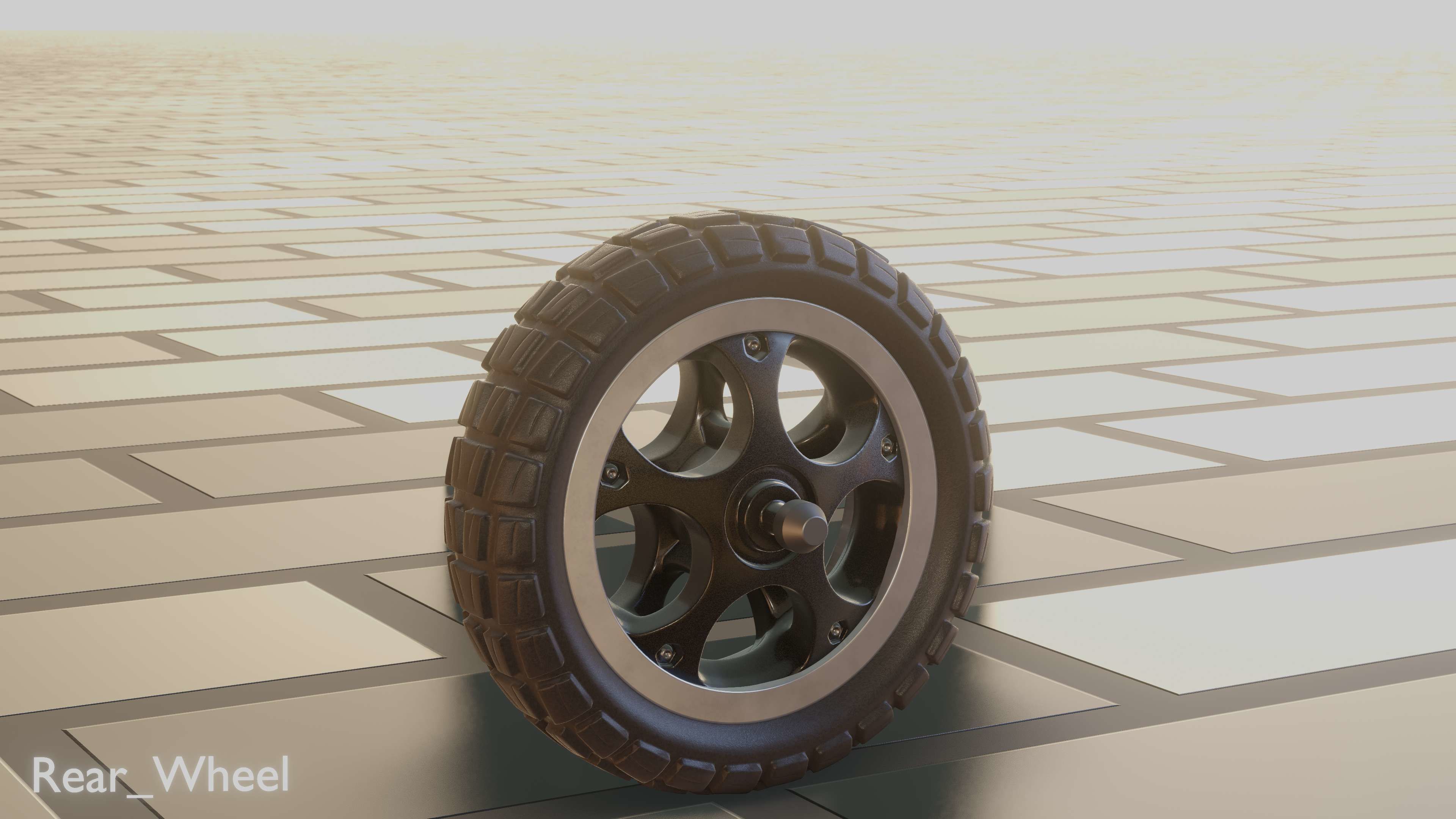 E-Scooter Rear-Wheel with Procedural PBR Material 3D model_31