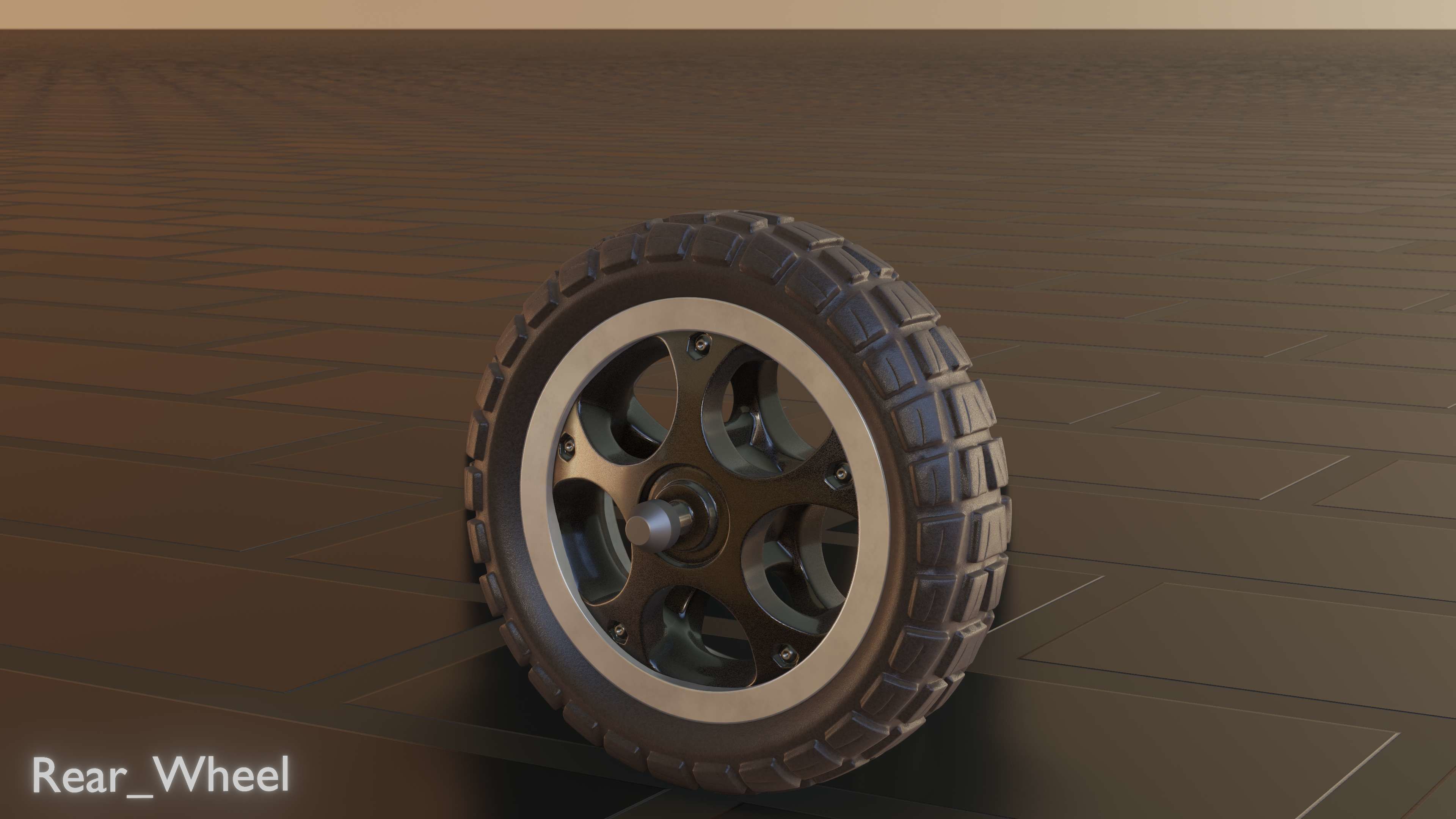 E-Scooter Rear-Wheel with Procedural PBR Material 3D model_44