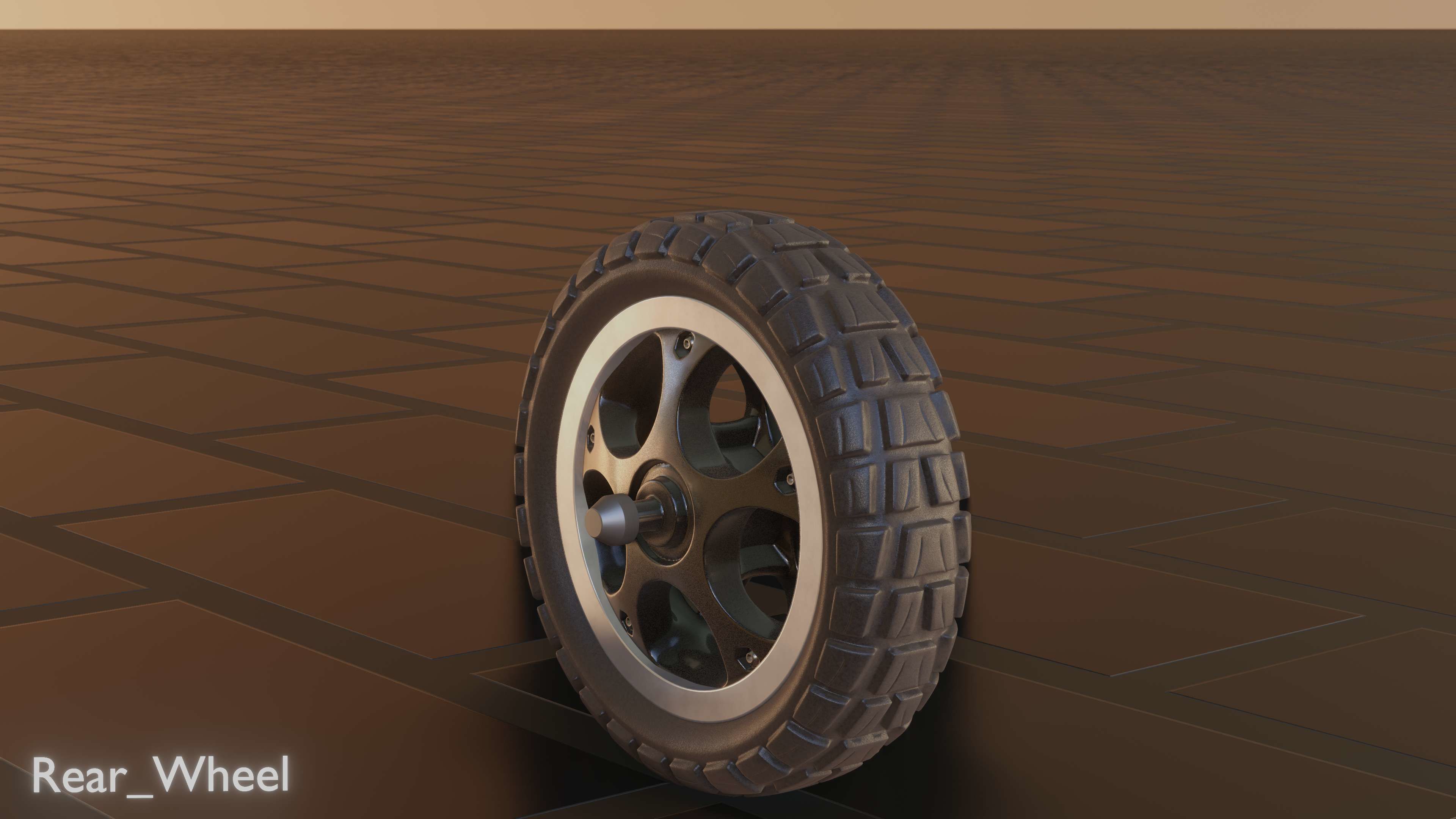 E-Scooter Rear-Wheel with Procedural PBR Material 3D model_48