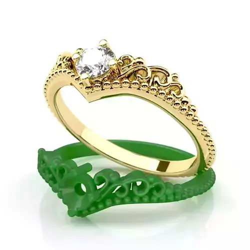 Vintage Style Engagement Diamond V Ring