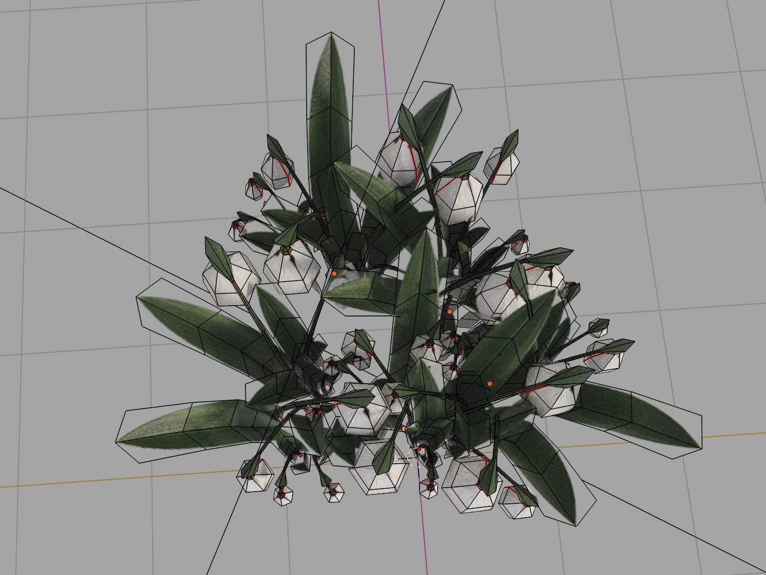 Snowdrop Spring Flower Galanthus Low-poly 3D model_12