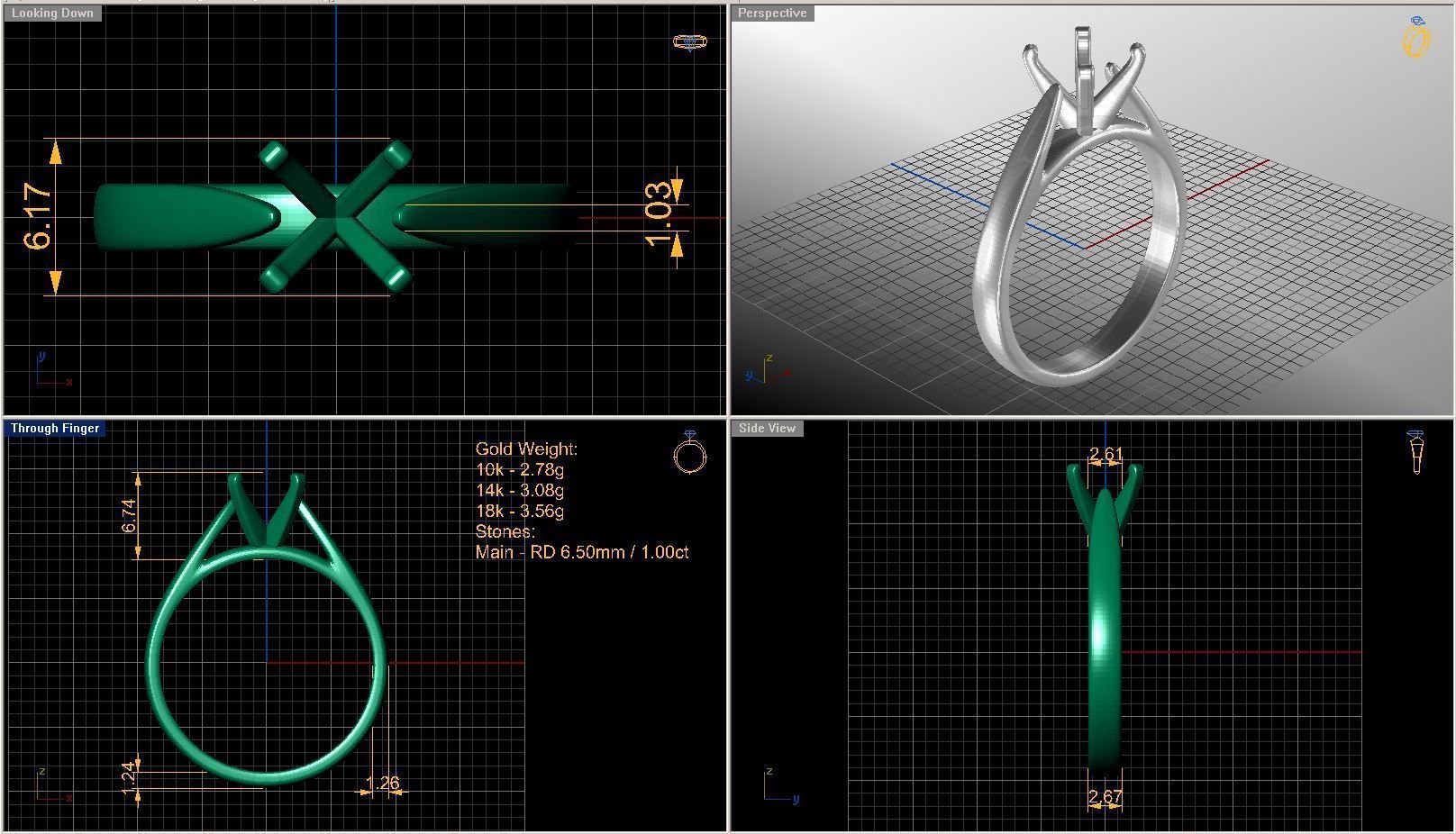 Solitaire diamond ring STL-3DM-12 renders-on hand-3x360 video 3D print model_13
