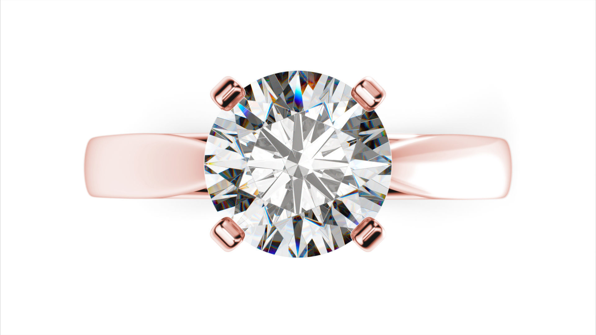 Solitaire diamond ring STL-3DM-12 renders-on hand-3x360 video 3D print model_8