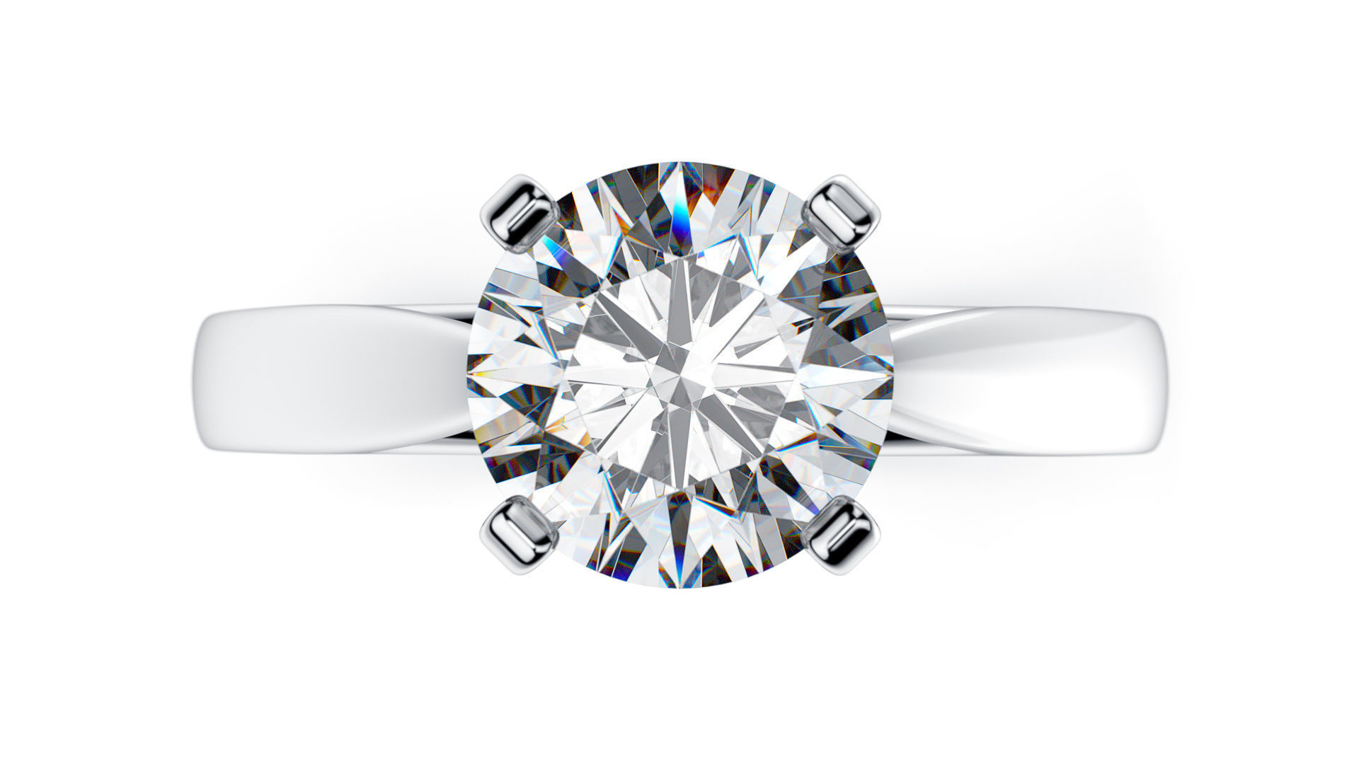 Solitaire diamond ring STL-3DM-12 renders-on hand-3x360 video 3D print model_3