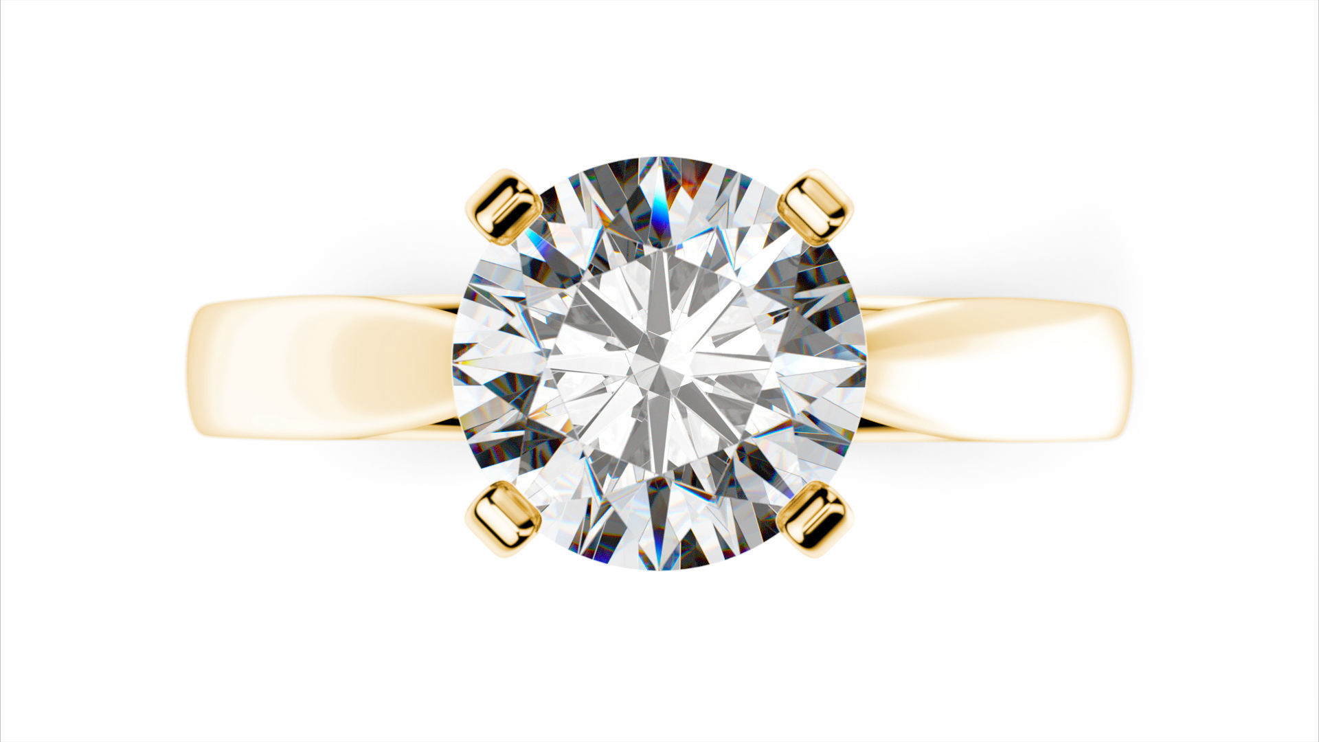 Solitaire diamond ring STL-3DM-12 renders-on hand-3x360 video 3D print model_12
