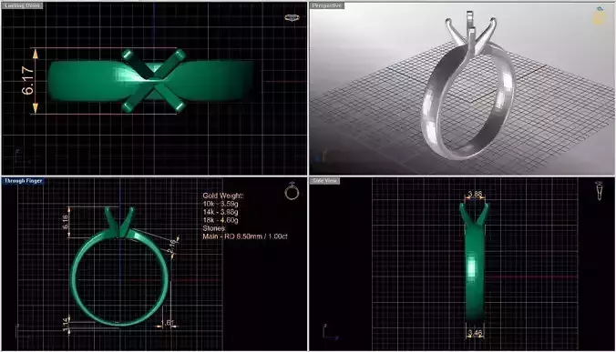 Solitaire diamond ring  STL-3DM-12 renders-on hand render