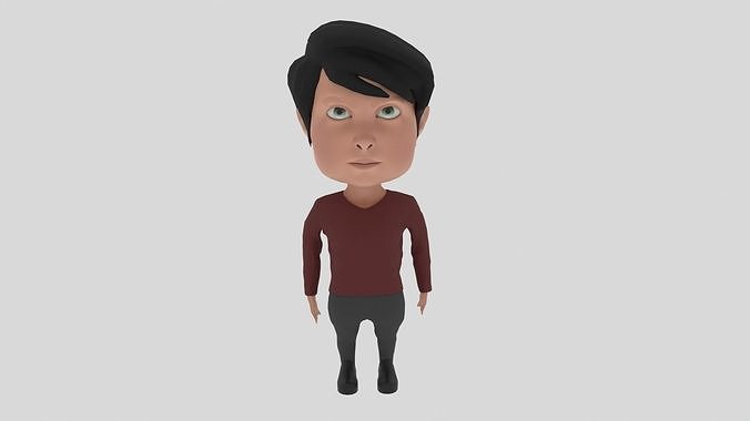 Cartoon Character Man Low-poly 3D model