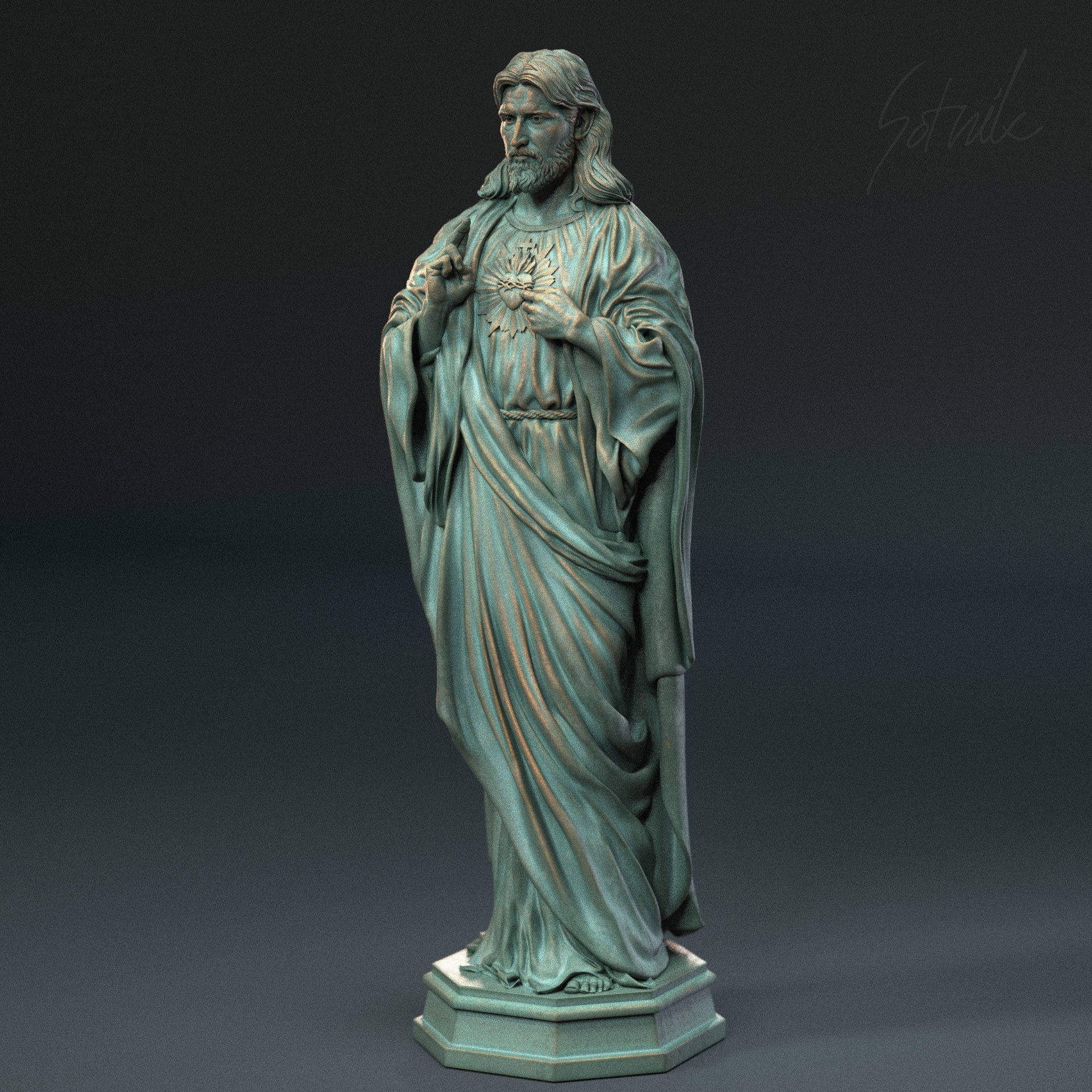 Jesus Sculpture 08 3D print model_3