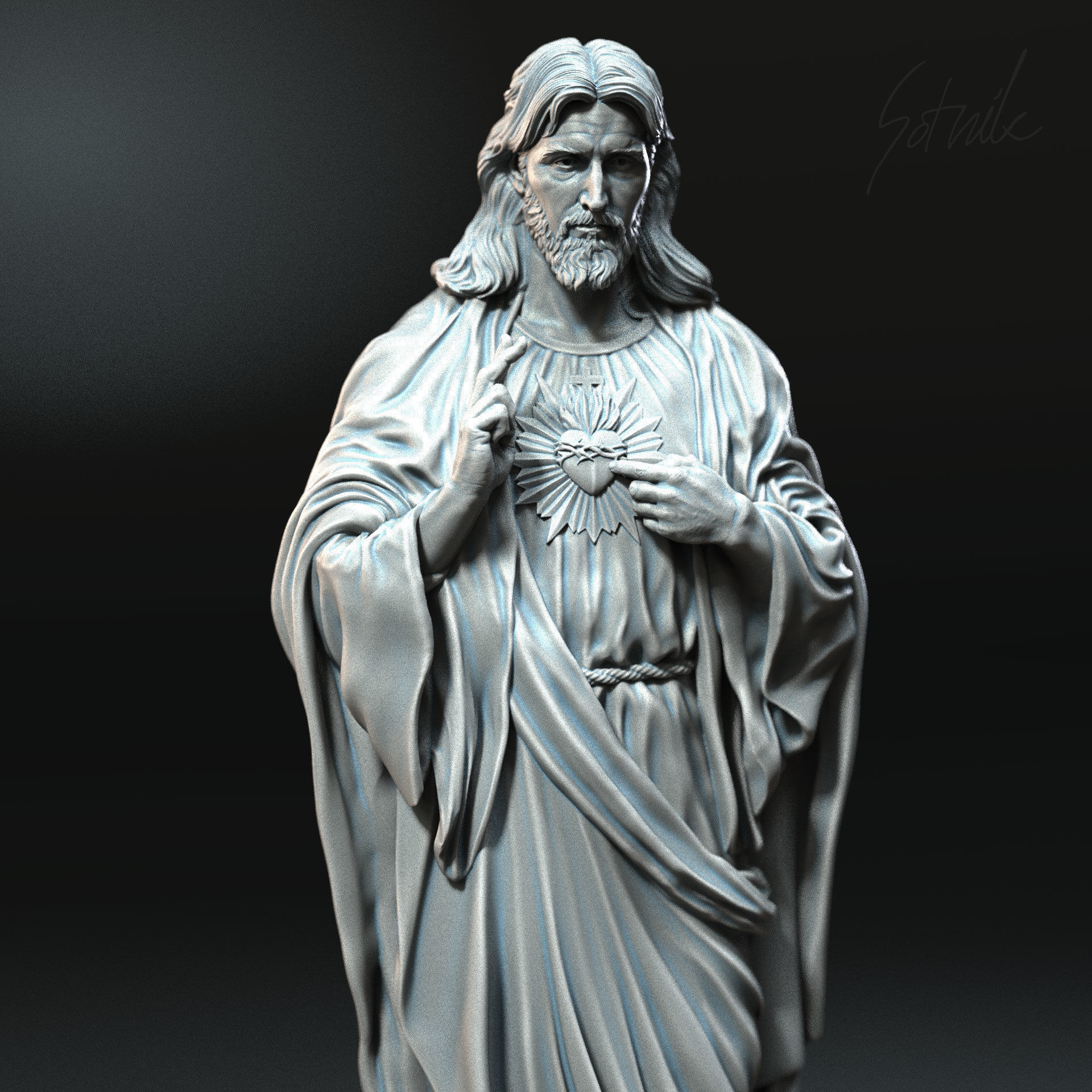 Jesus Sculpture 08 3D print model_2