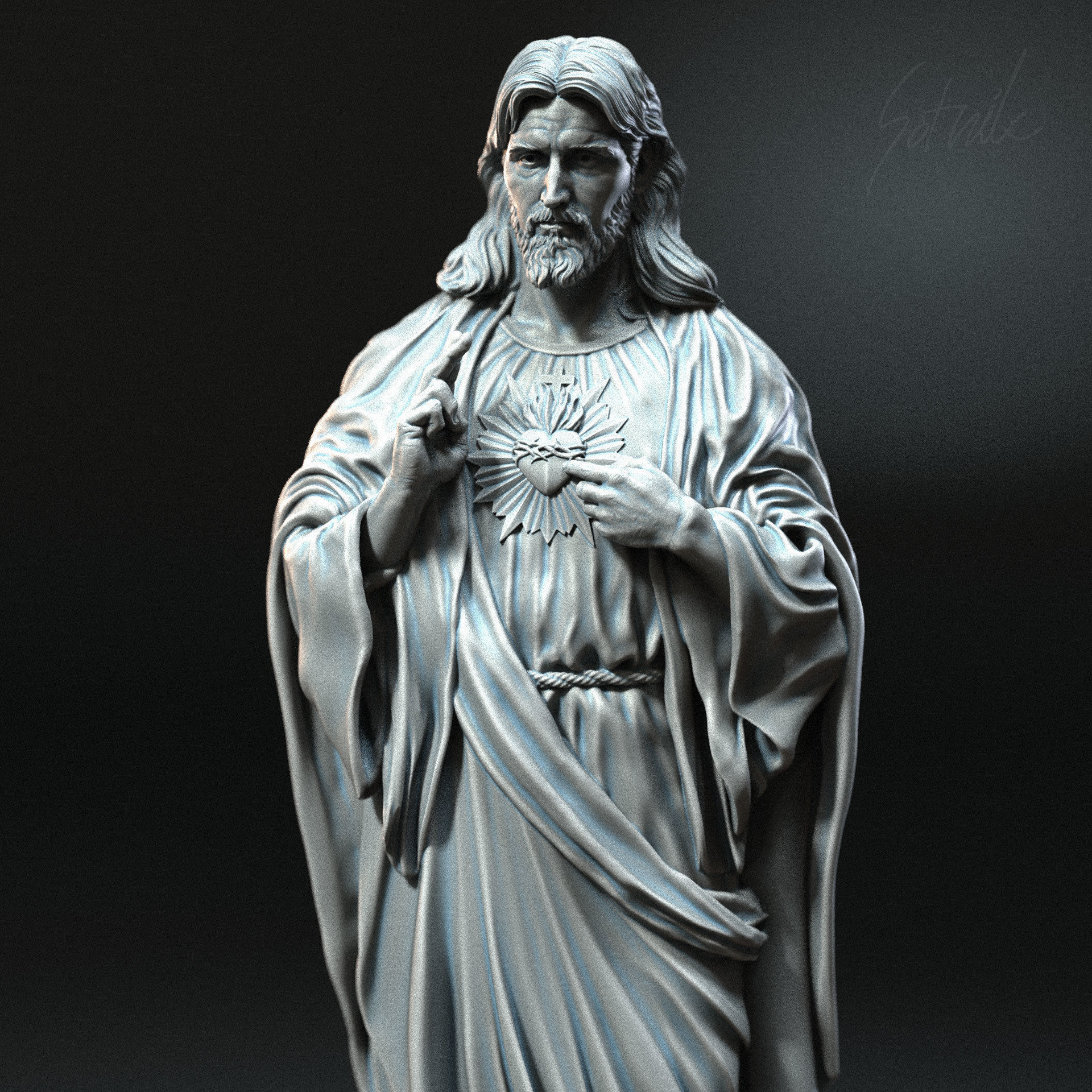 Jesus Sculpture 08 3D print model_5