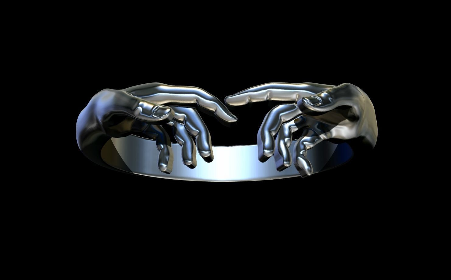 Hug ring hands 3D print model_1