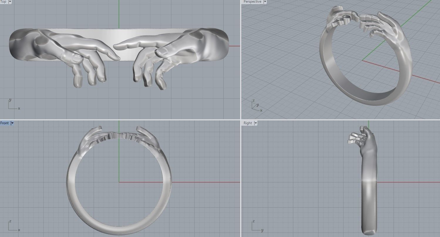 Hug ring hands 3D print model_5