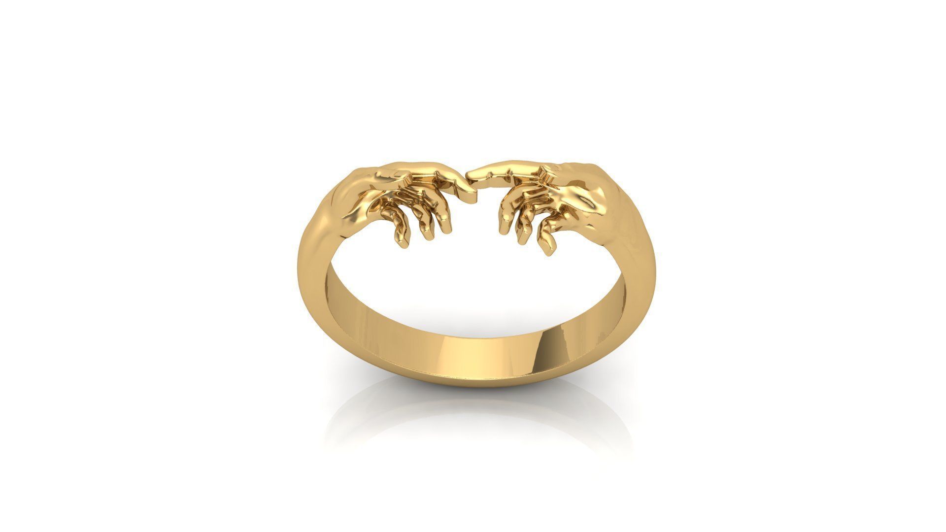 Hug ring hands 3D print model_3