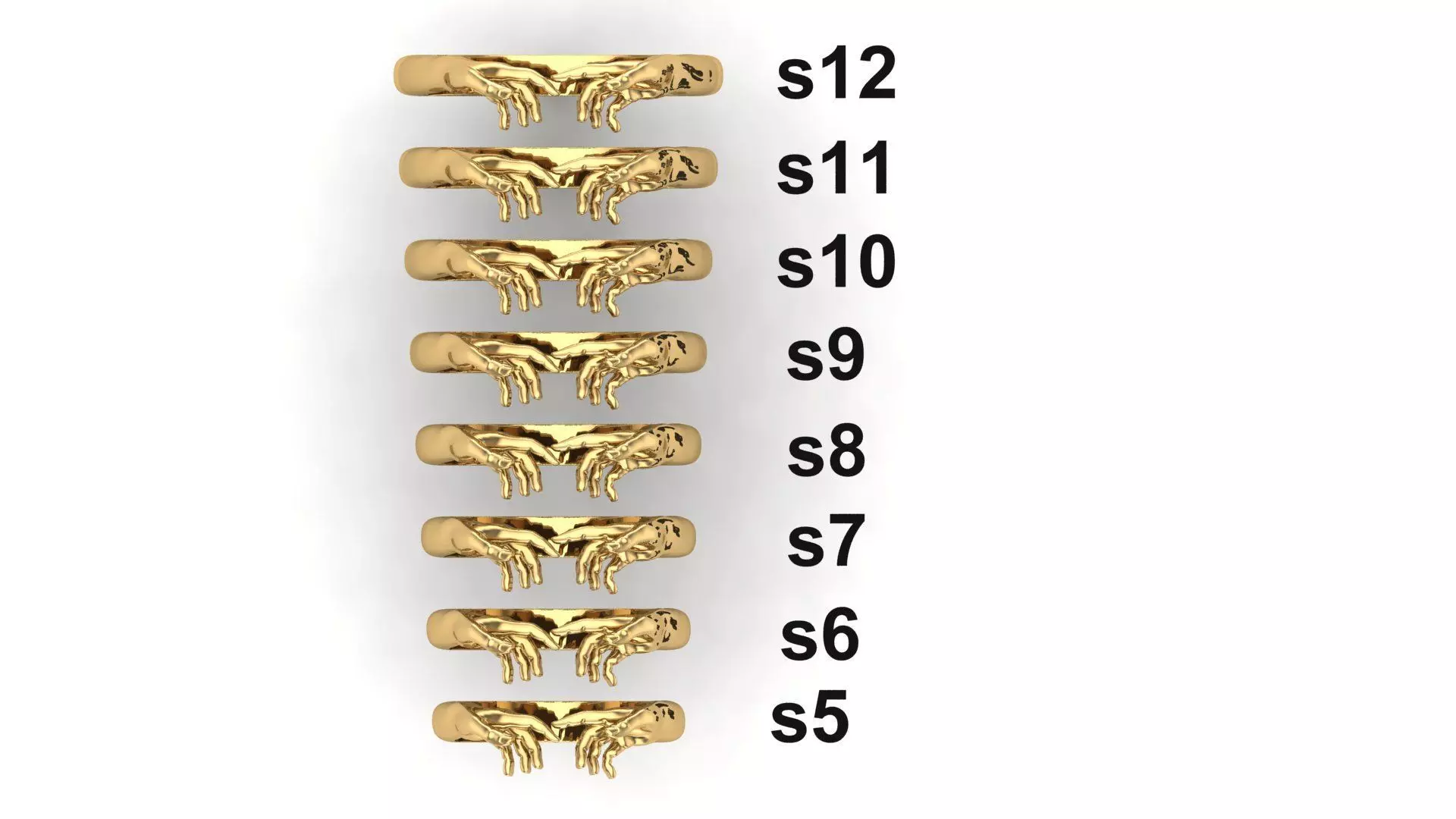 Hug ring hands 3D print model_0