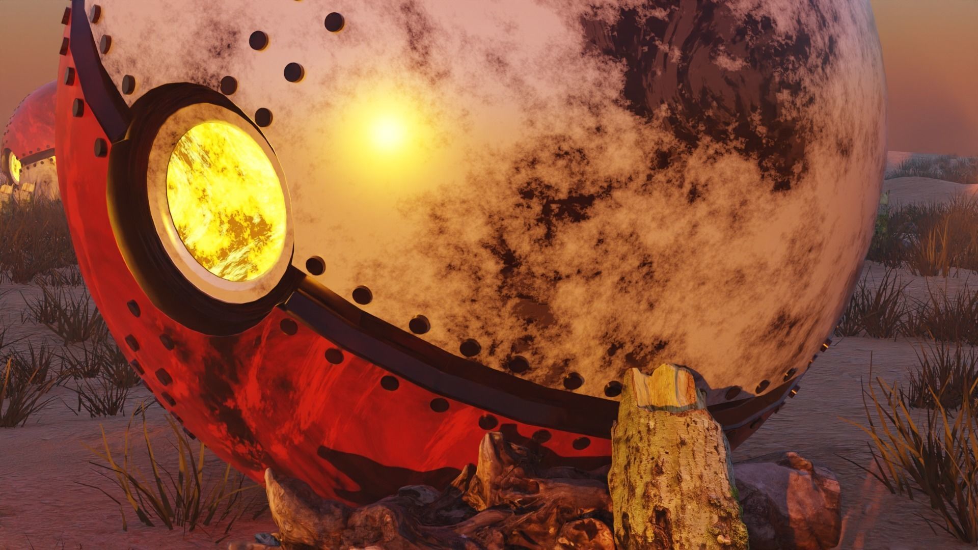 Broken Pokeball 3D model_4